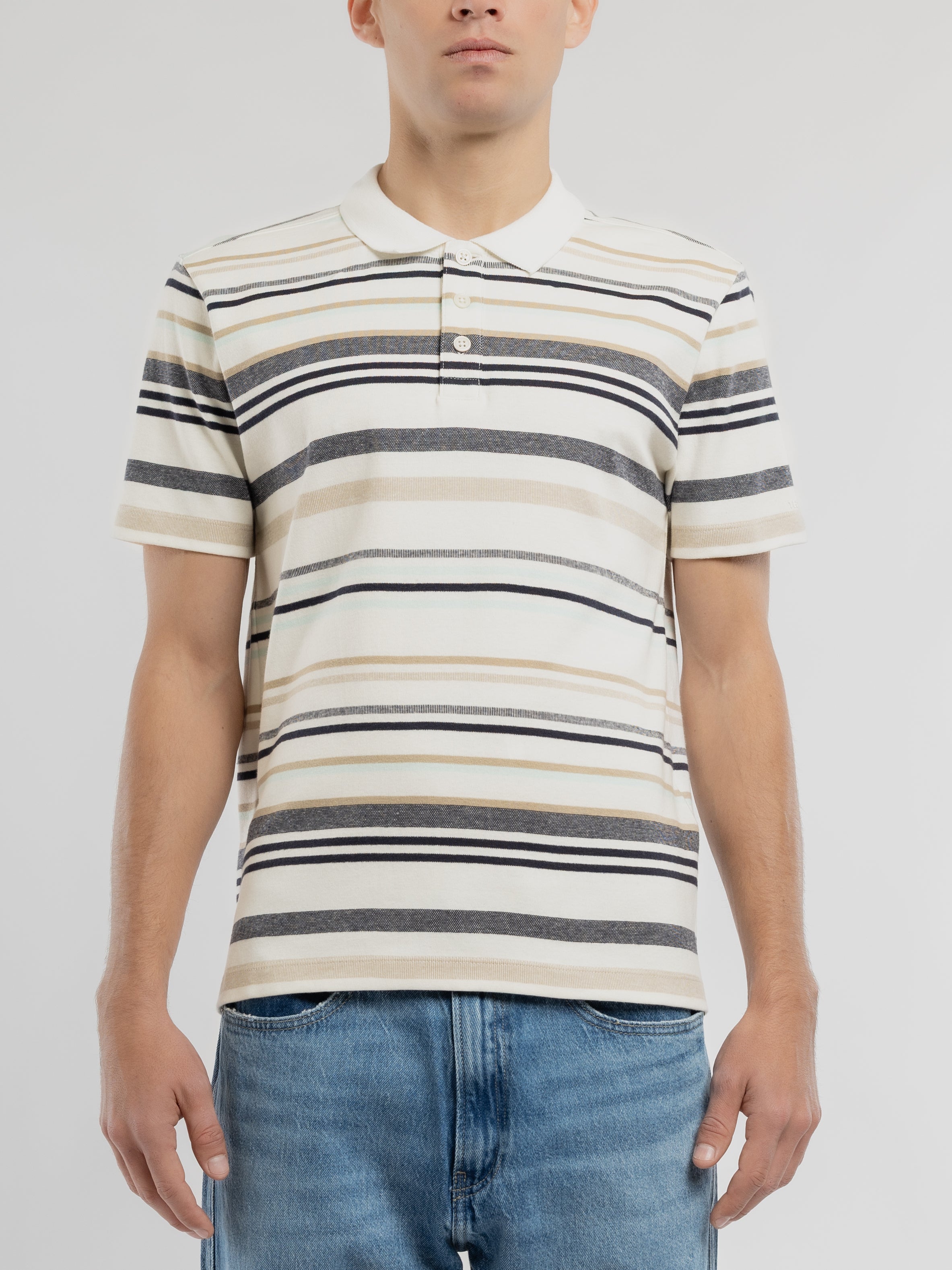 Teddy Smith P-Roy MC polo rayé blanc homme