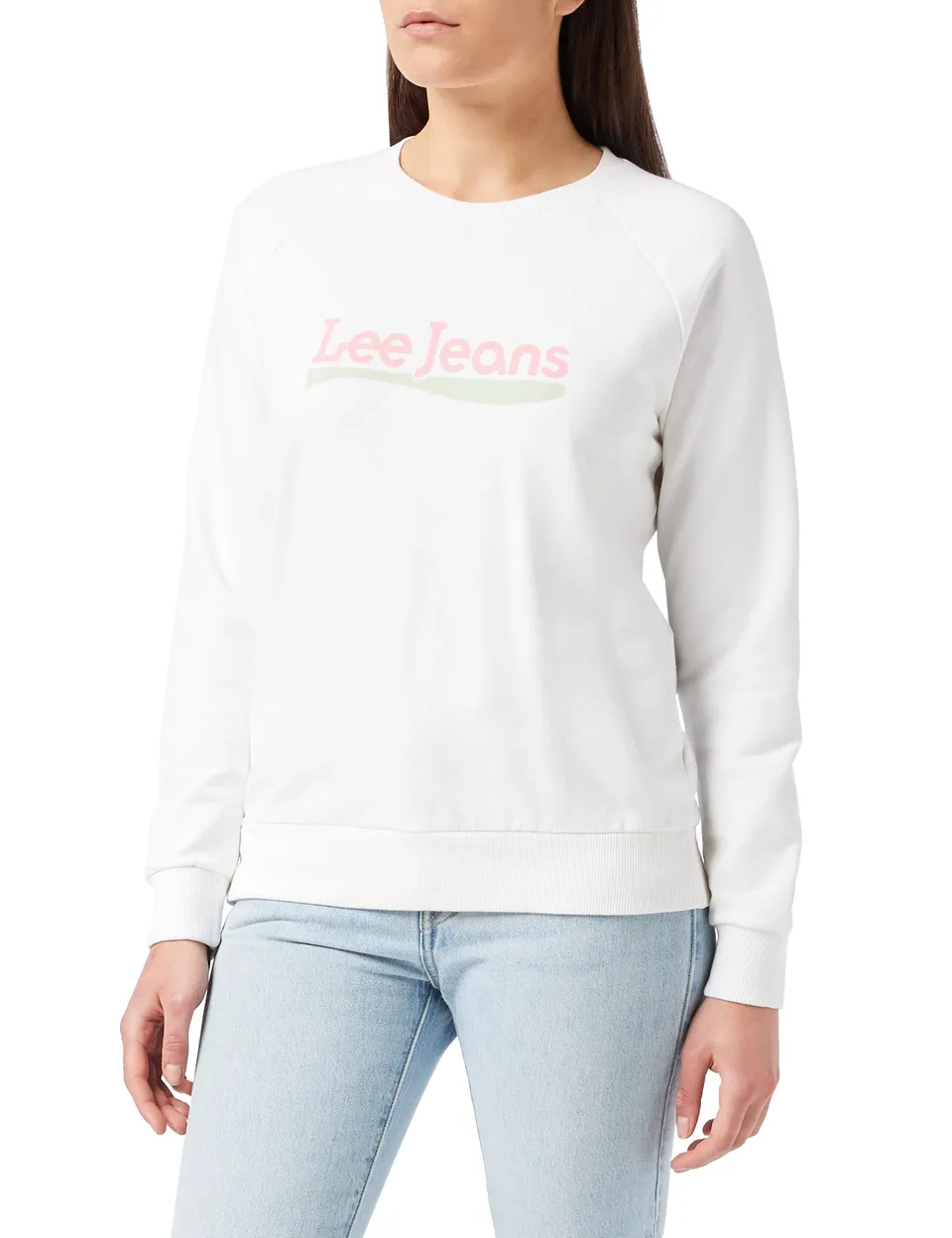 Lee Crew sweat-shirt femme délavé manches raglan
