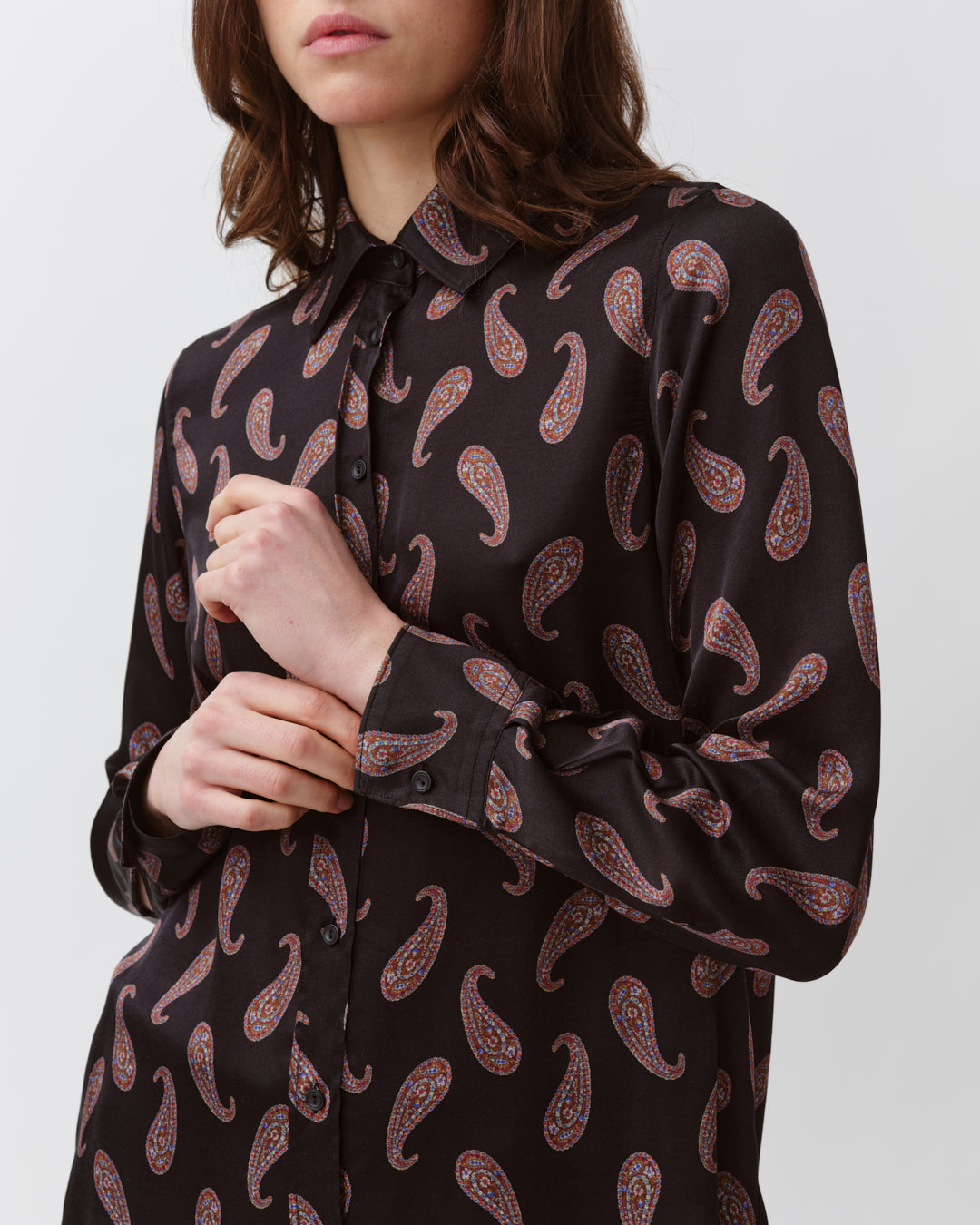 DIEGA Ceza chemise fluide viscose soie noir