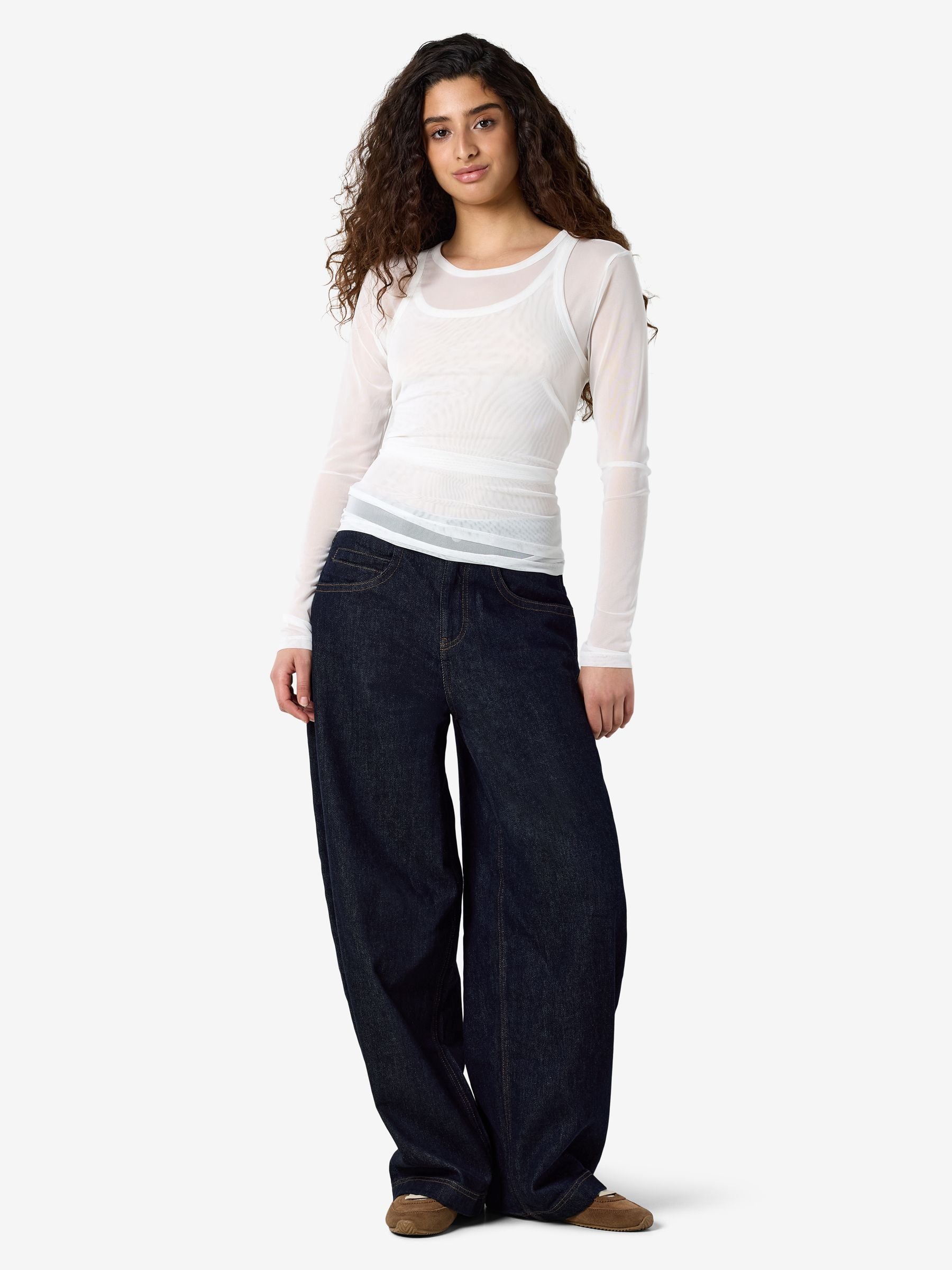 Noisy May Judith Mesh top manches longues col rond