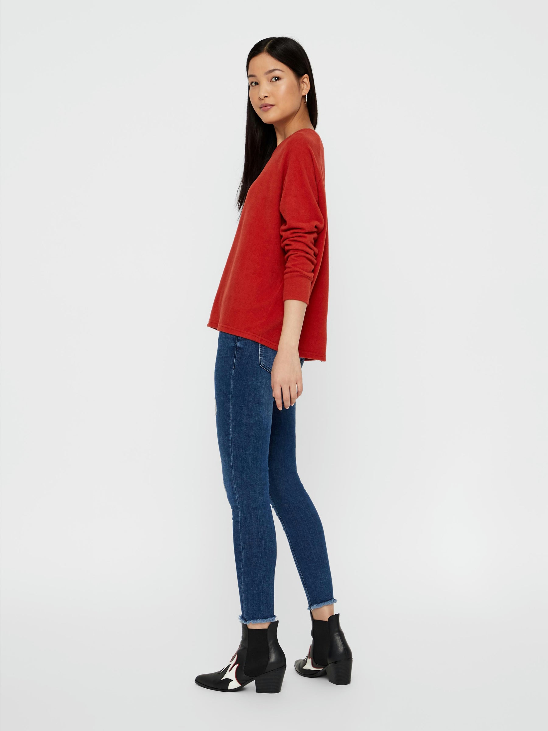 Noisy May top manches longues zip dos polaire ample
