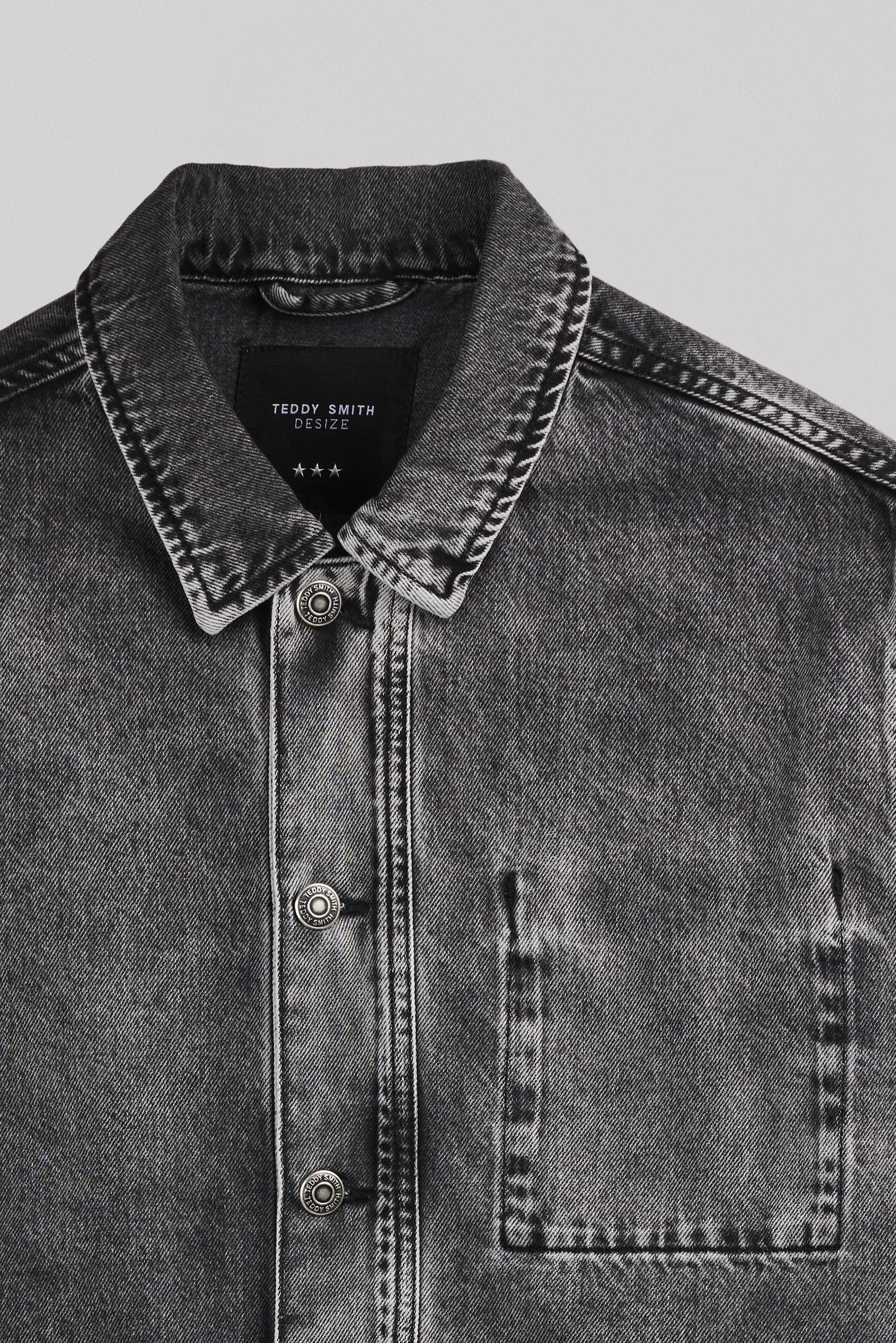 Teddy Smith V-Regent veste denim grise vintage