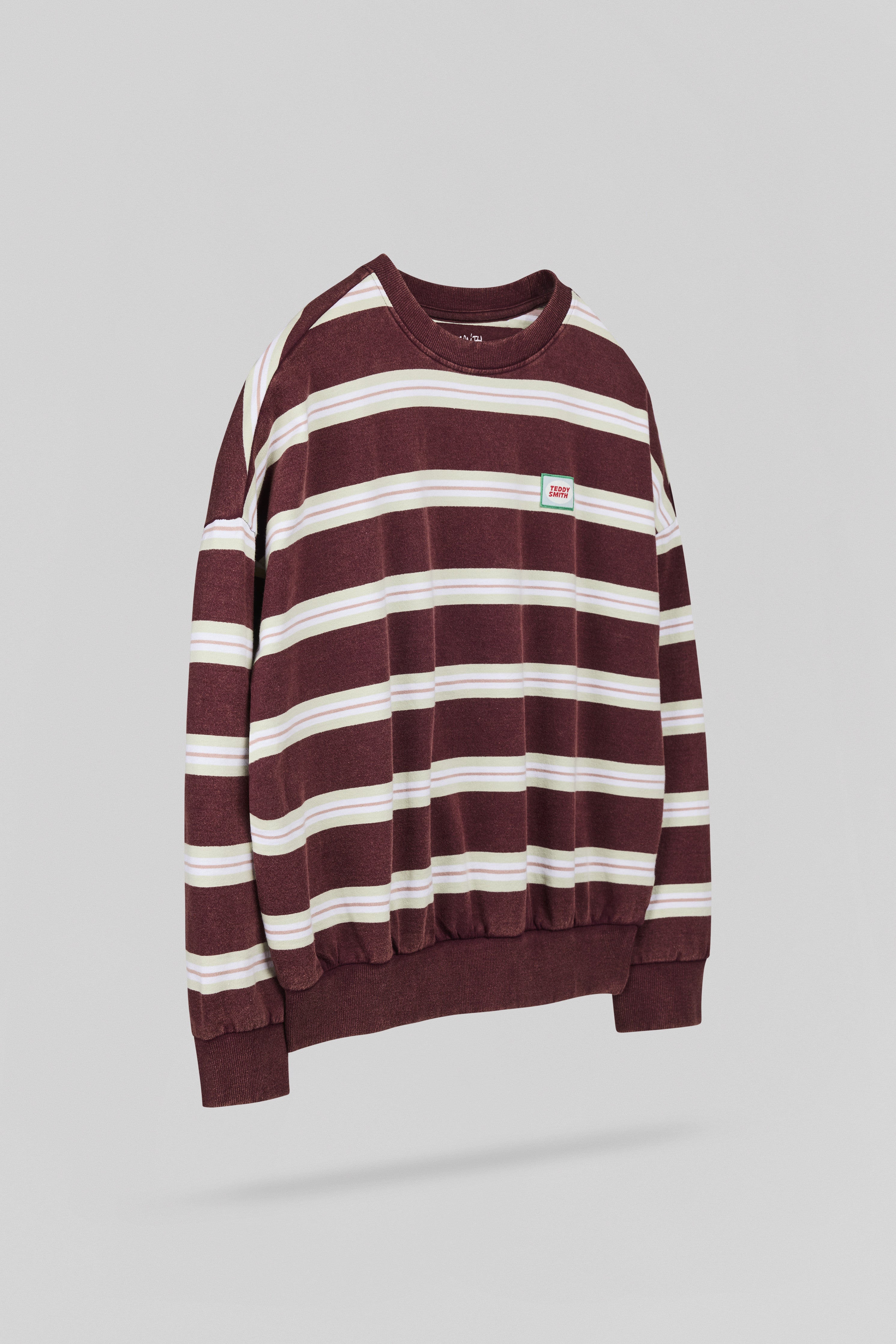 Teddy Smith S-Kate RC Jr sweat enfant bordeaux rayé coton