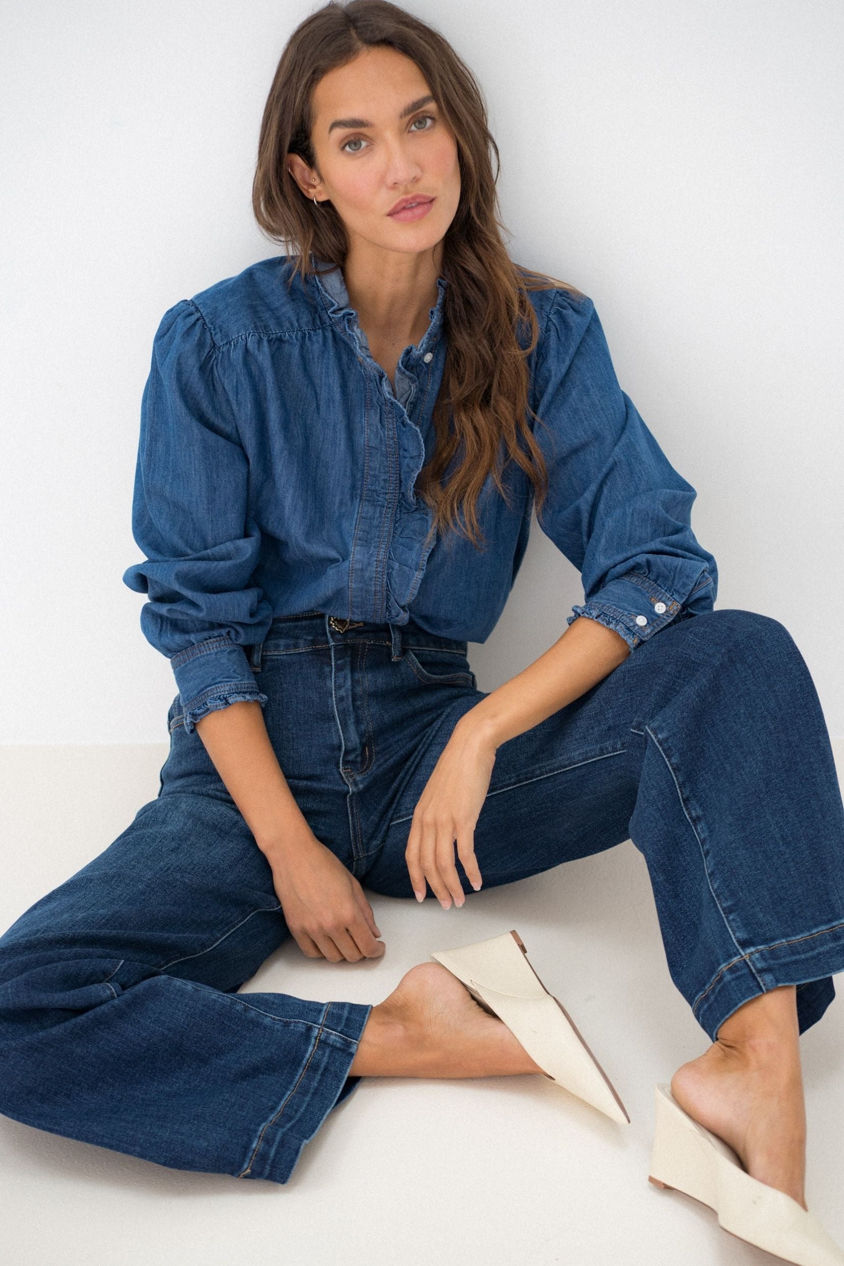 Maison Onado Sirine jean wide délavé push-up