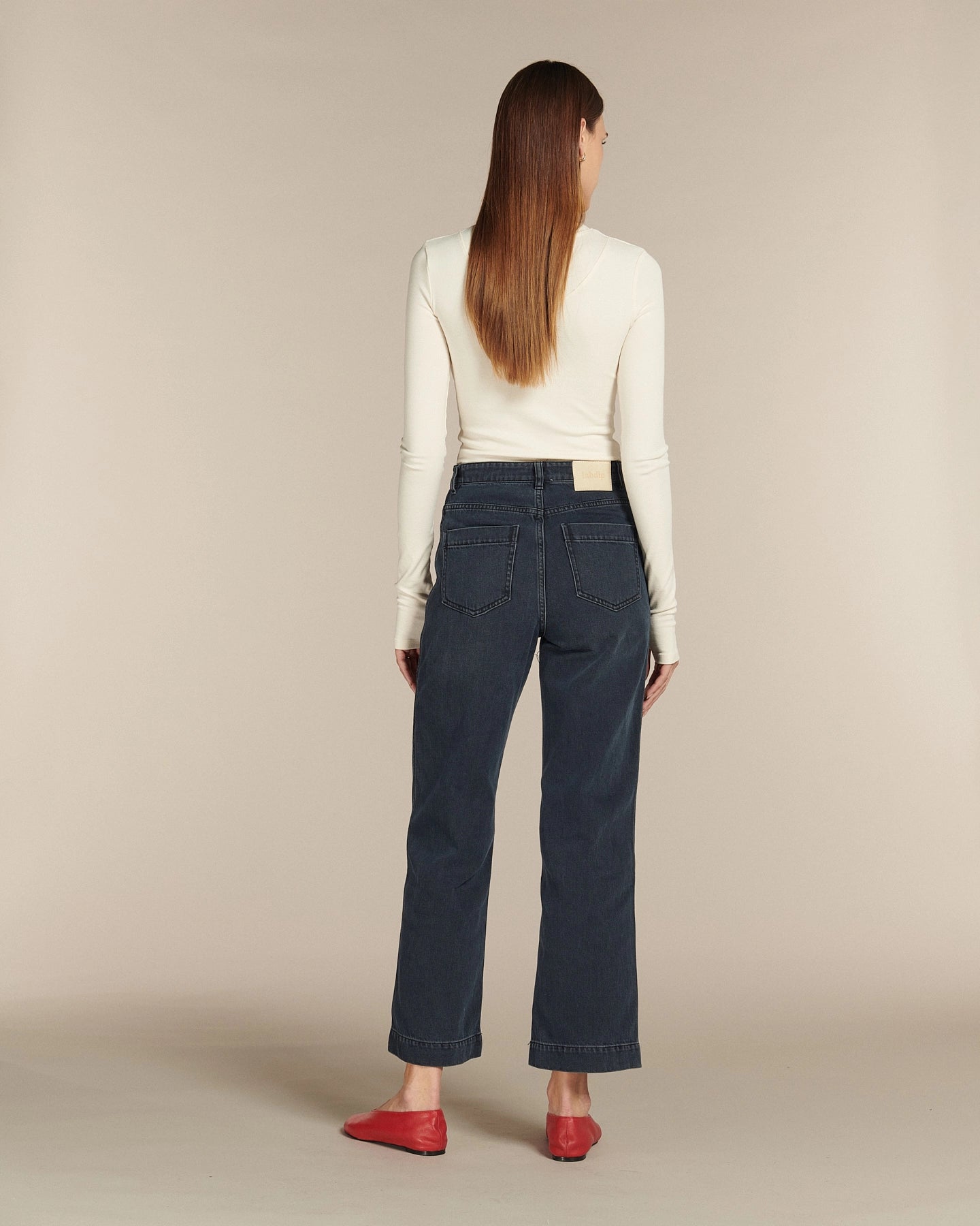 Labdip Samuel jean large taille haute bleu indigo