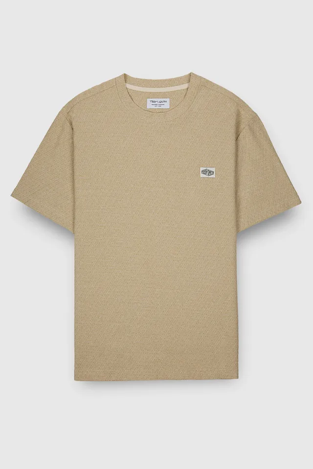 Teddy Smith T-Jed MC t-shirt crème jacquard coton