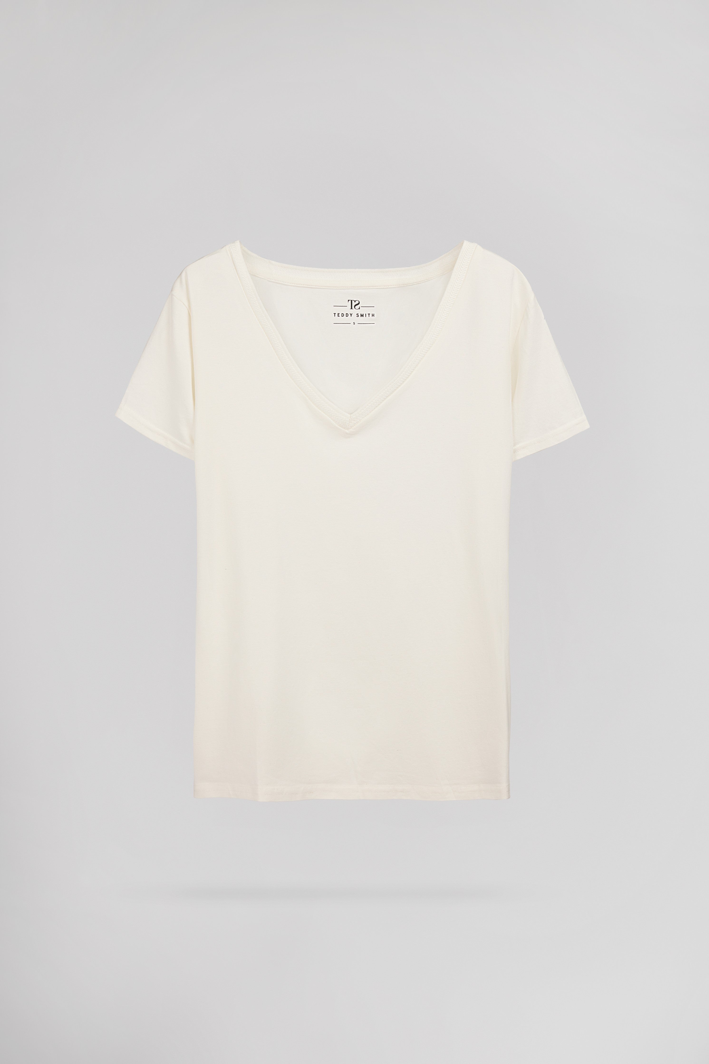 Teddy Smith T-Mia t-shirt femme blanc cassé modal