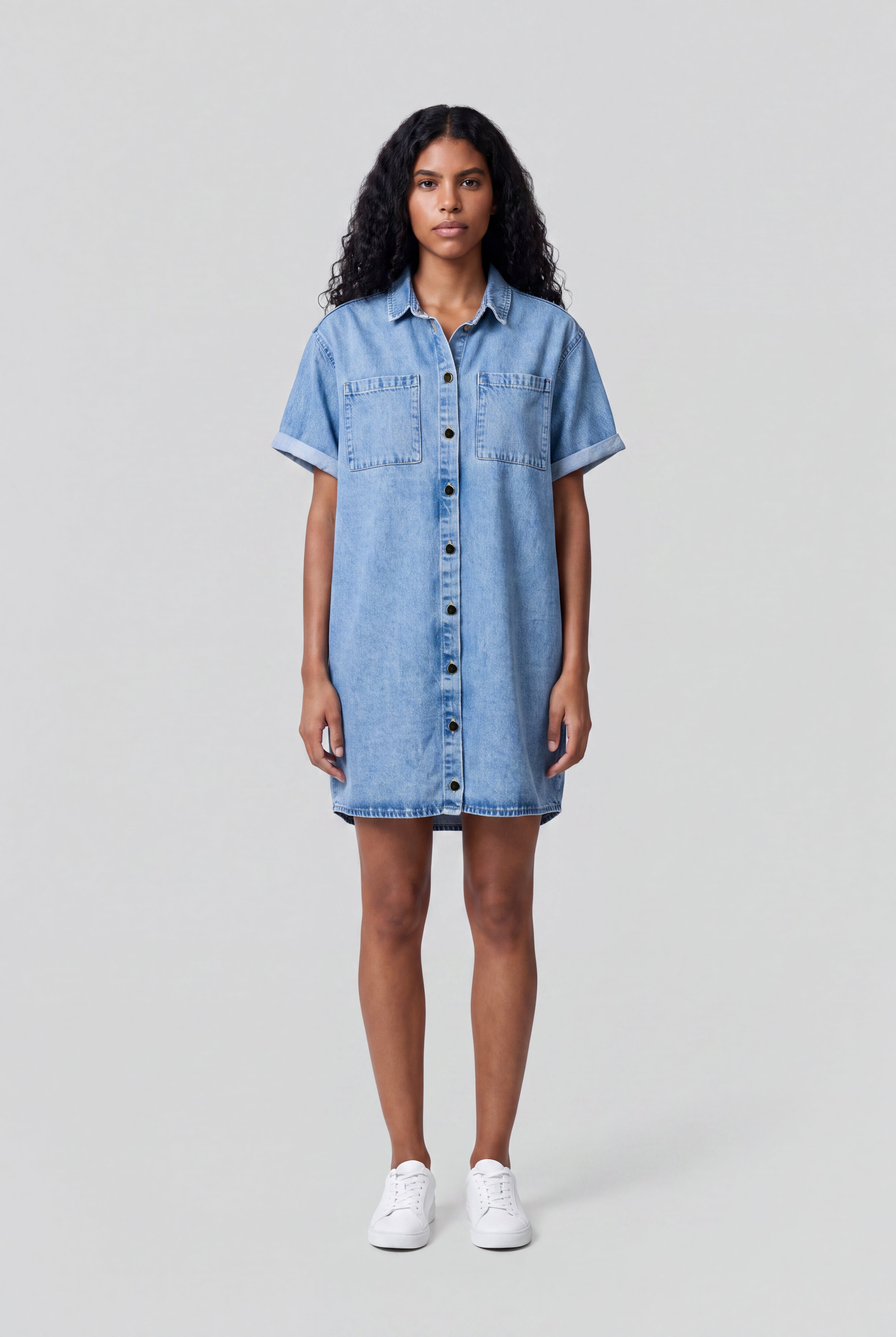 Teddy Smith R-Blossom MC robe denim indigo clair ample
