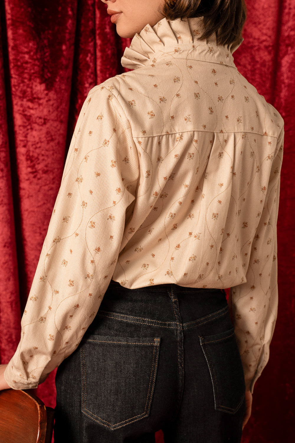 Maison Onado Napoline chemise velours crème coton