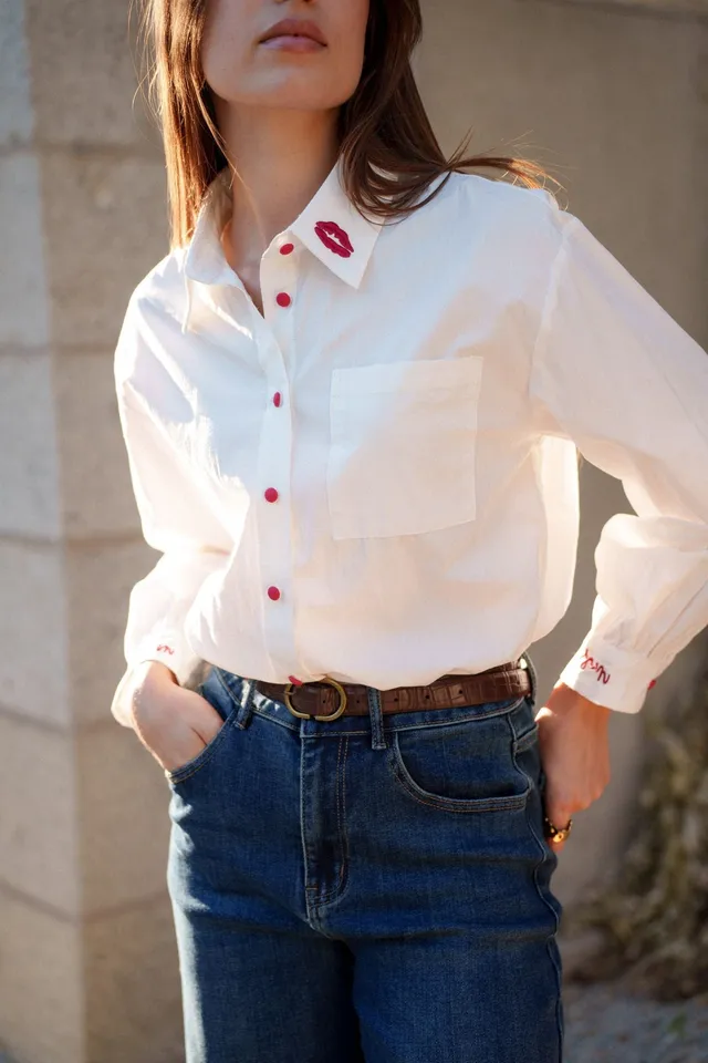Maison Onado Cécilia chemise blanche brodée coton