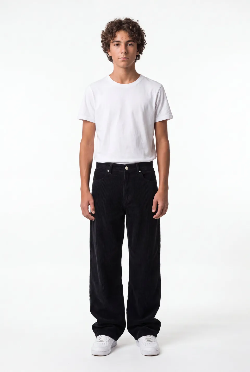 Teddy Smith Big Memphis Jr jean baggy noir velours garçon