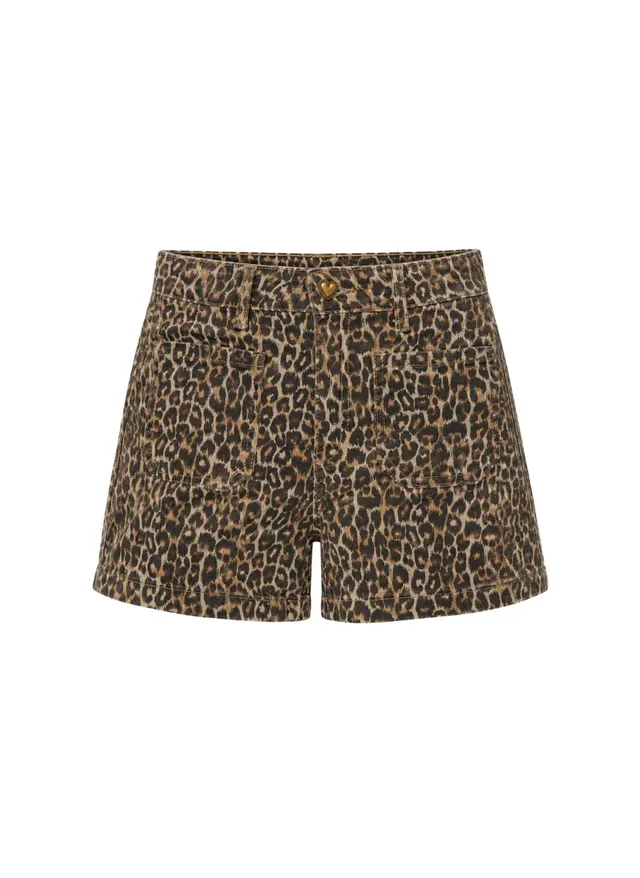 Maison Onado Léo short léopard taille haute coton
