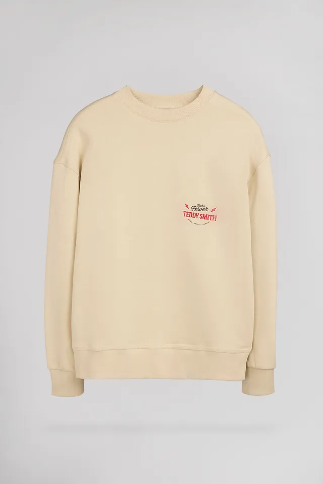 Teddy Smith S-Asha RC JR sweat enfant Beige Clair molleton