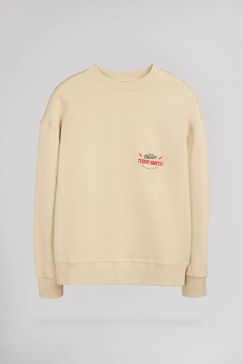 Teddy Smith S-Asha RC JR sweat enfant Beige Clair molleton