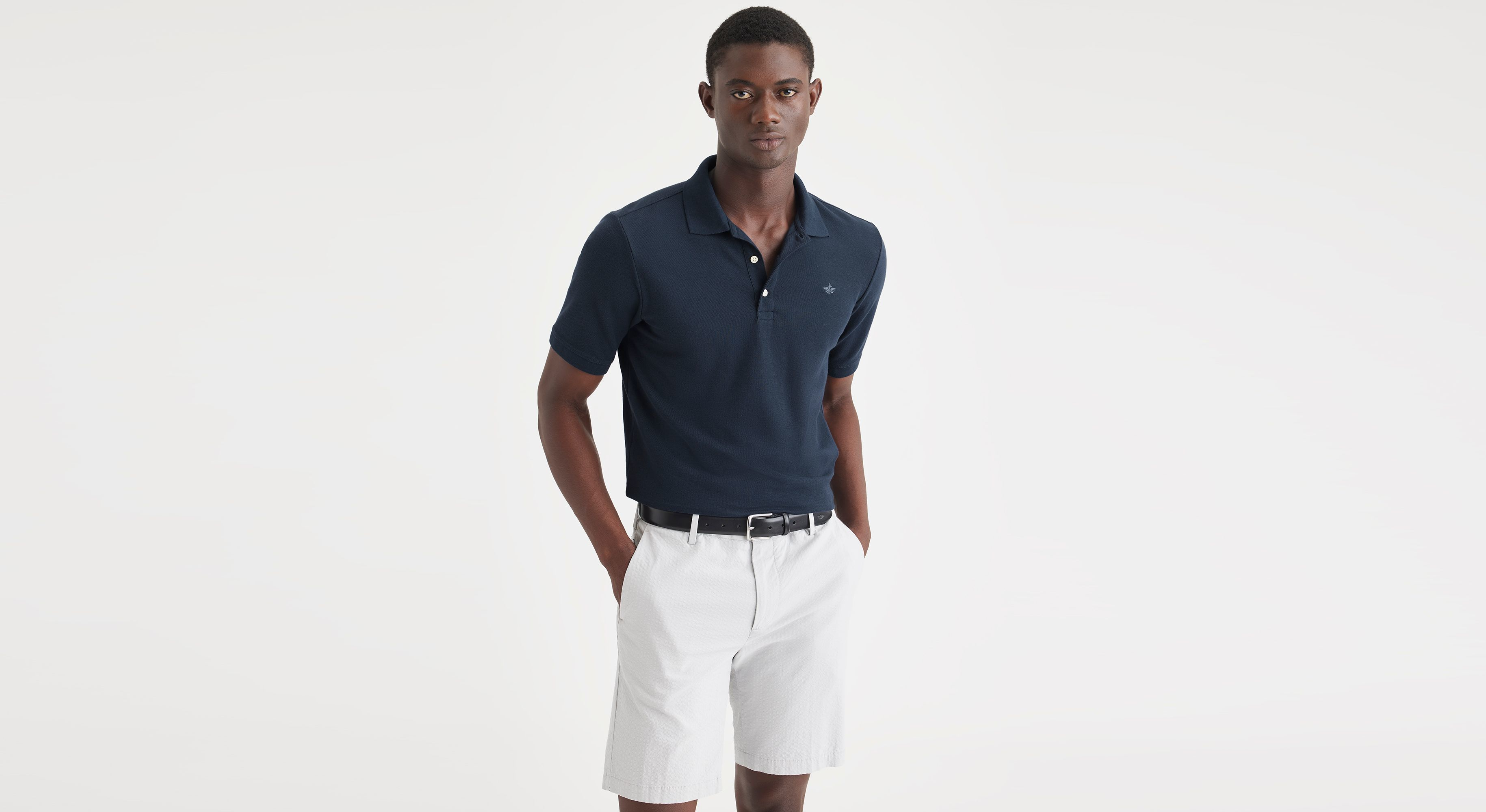 Dockers Original Polo Slim Fit polo bleu marine col plat