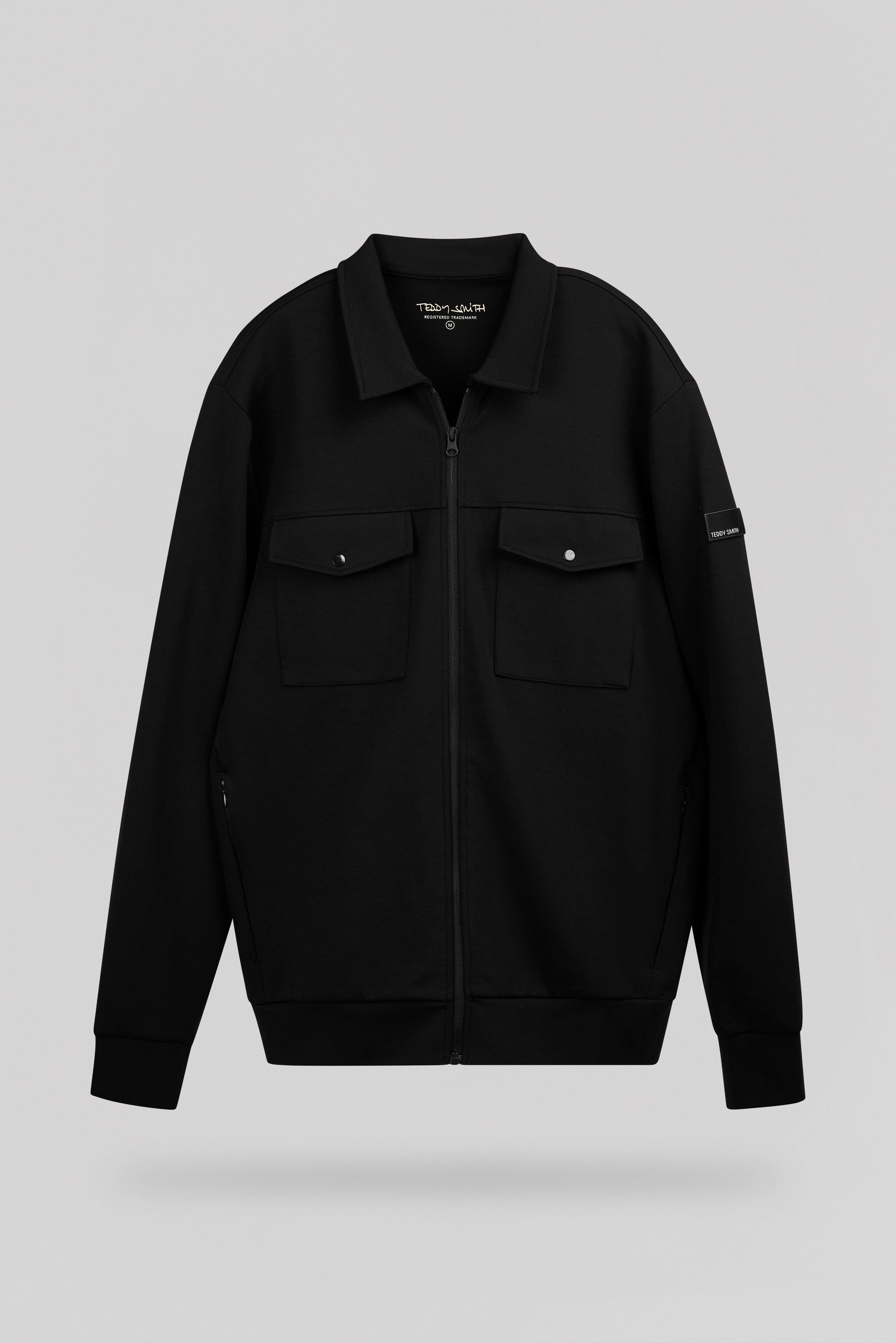 Teddy Smith G-Jasper Zip gilet noir col chemise zippé
