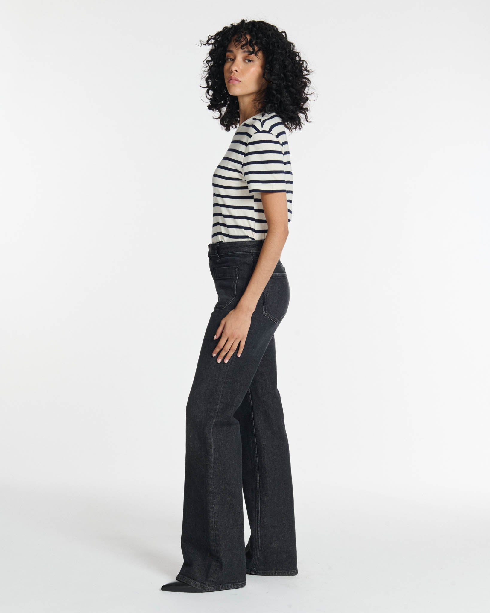 Labdip Nina BL 70 jean flare gris taille haute