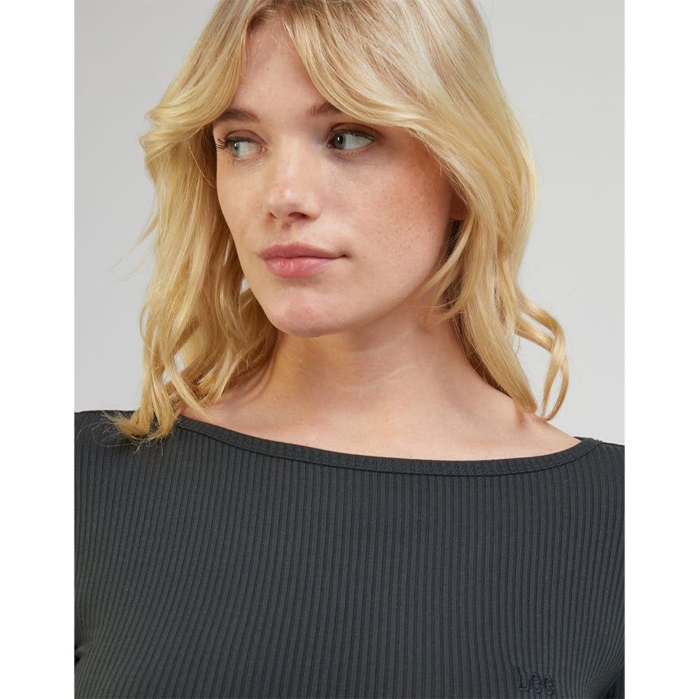 Lee LS Boat Neck Tee Slim Femme manche longue anthracite