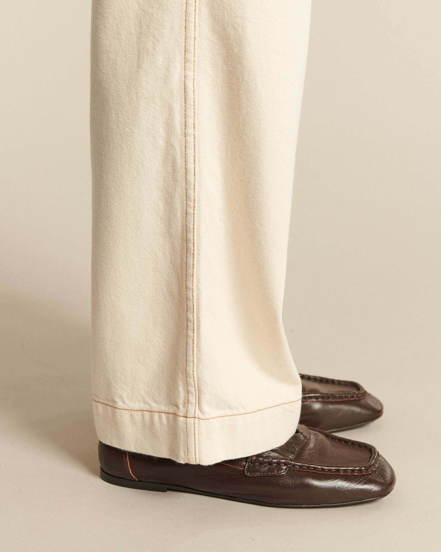 Labdip Samuel jean large taille haute écru brut