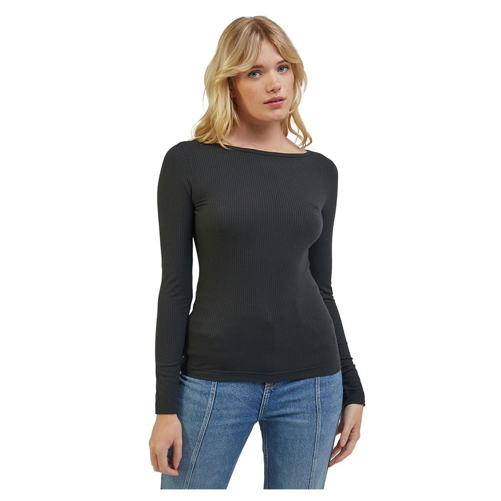 Lee LS Boat Neck Tee Slim Femme manche longue anthracite