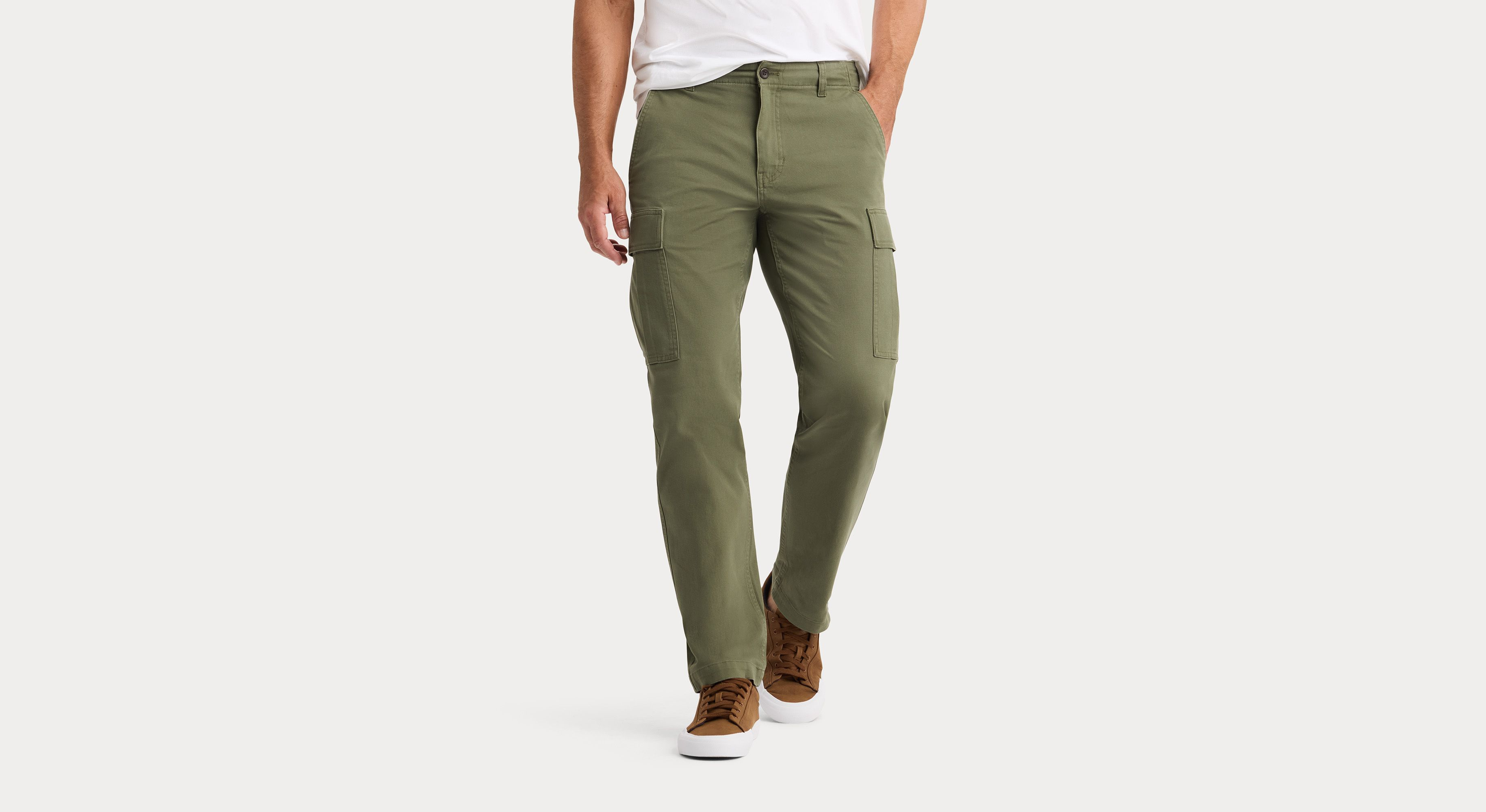 Dockers Utility Cargo pantalon droit vert camo toile coton