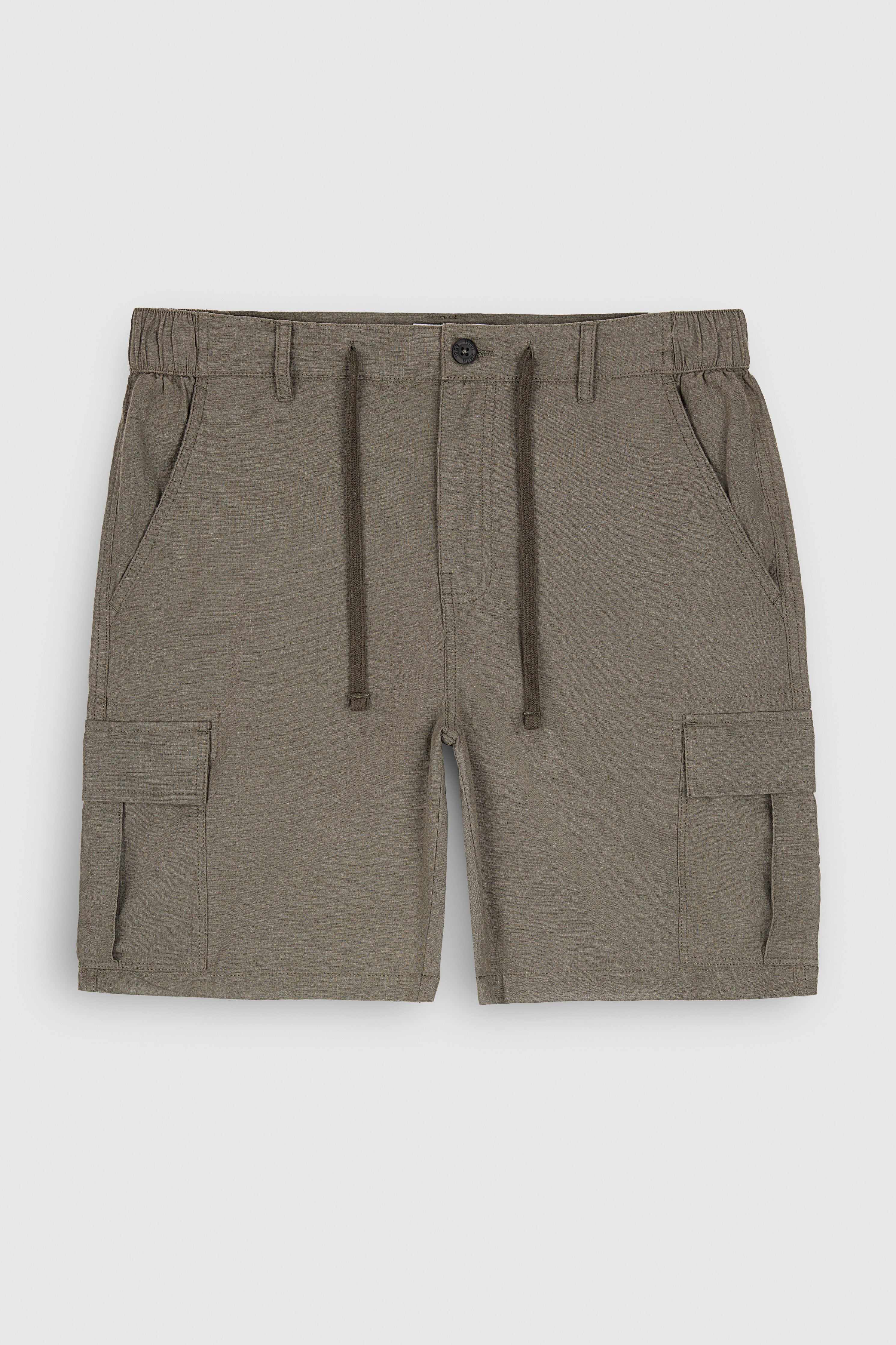 Teddy Smith S-Linen Cargo S short kaki lin