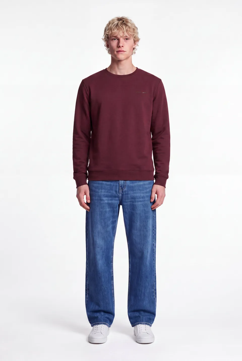 Teddy Smith S-Nark RC sweat col rond bordeaux molleton
