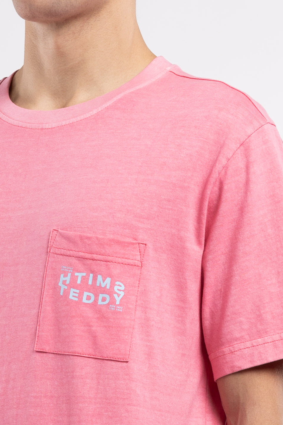 Teddy Smith T-Squad MC t-shirt homme rose vif délavé