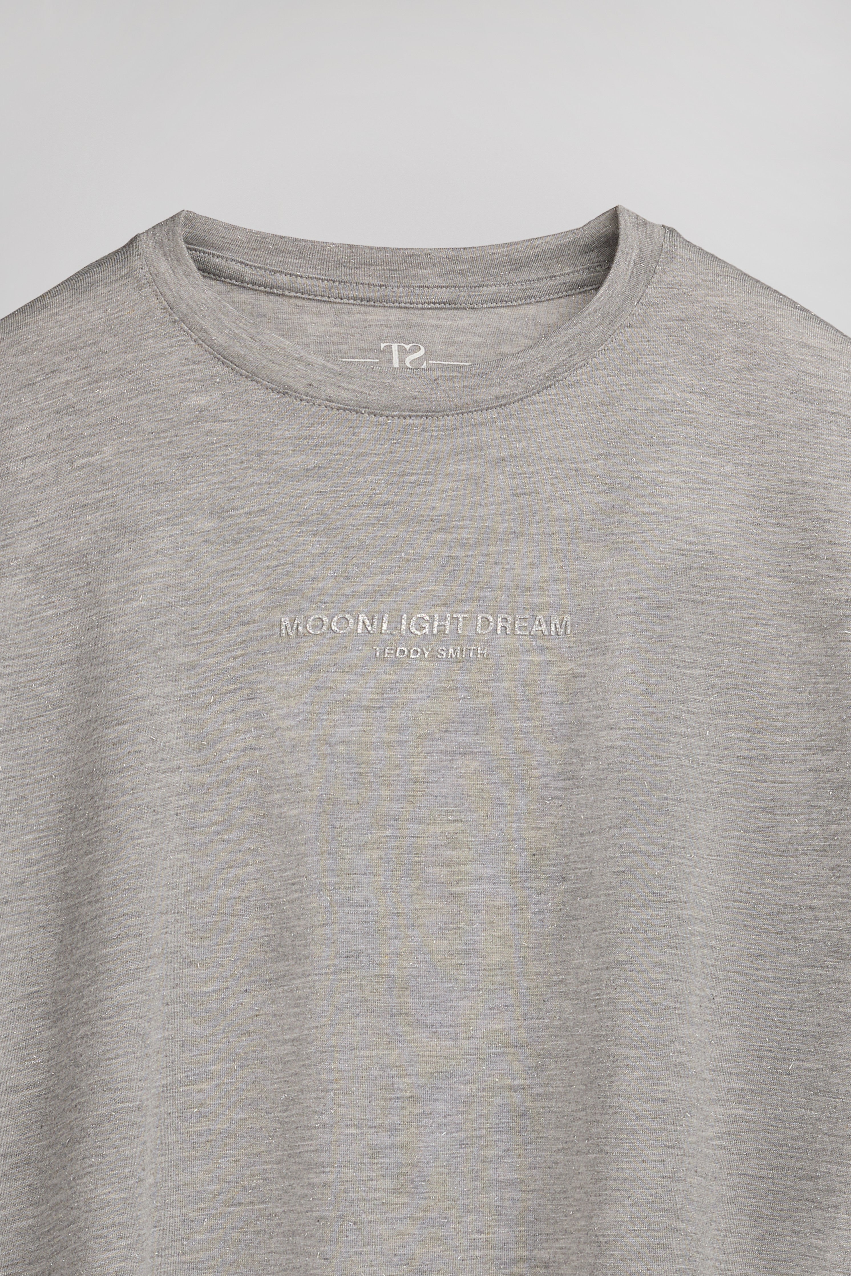Teddy Smith T-LOUANE MC t-shirt femme gris chiné fil métallisé