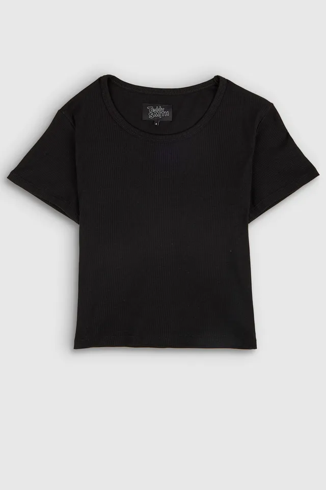 Teddy Smith T-Rema MC t-shirt noir côtelé