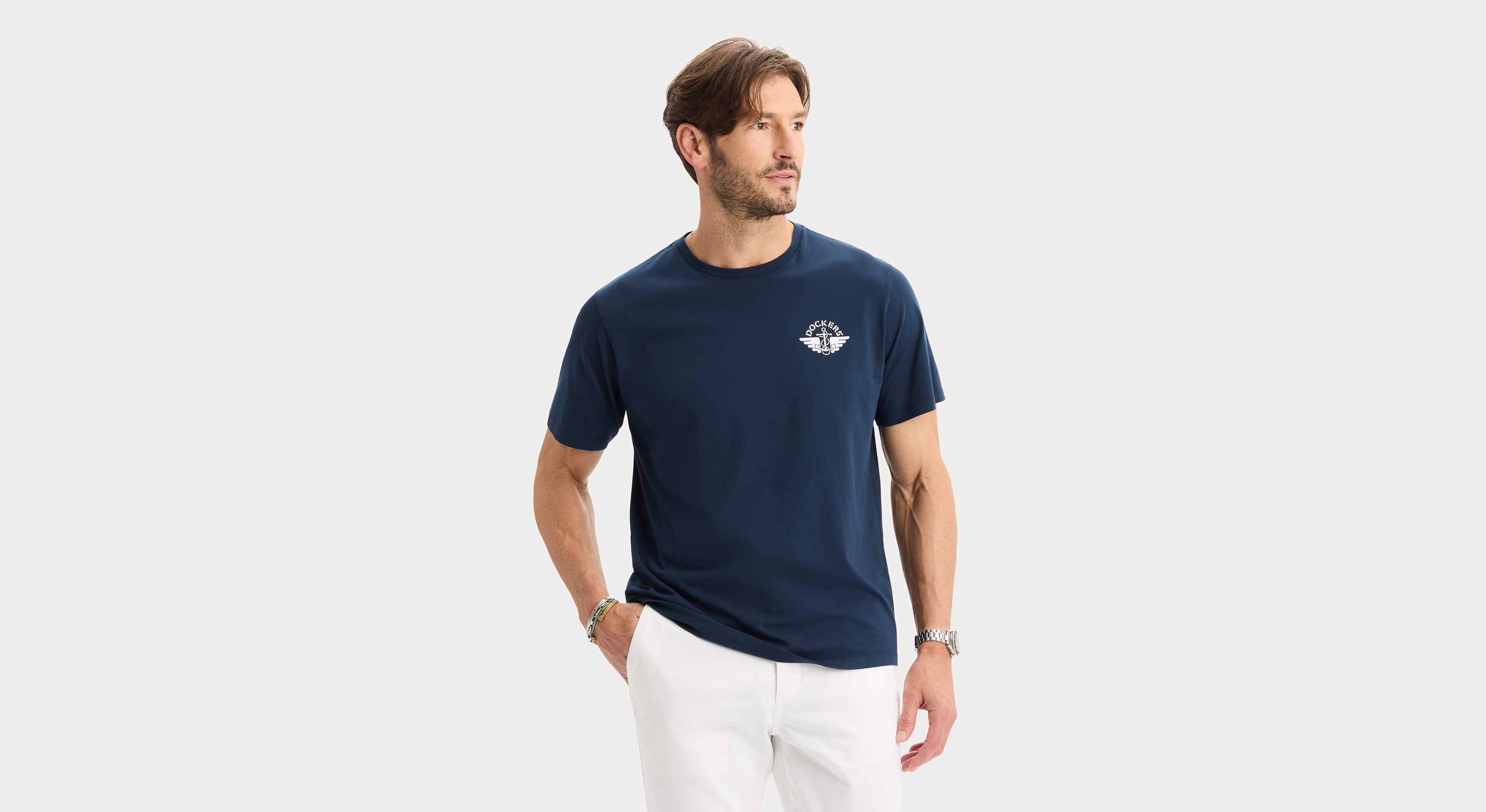 Dockers Graphic Tee t-shirt regular bleu Pembroke coton