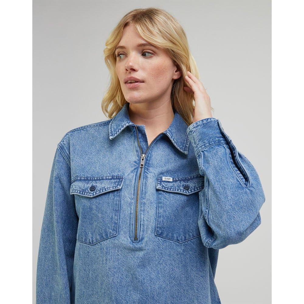 Lee Popover Blues t-shirt femme zippé M