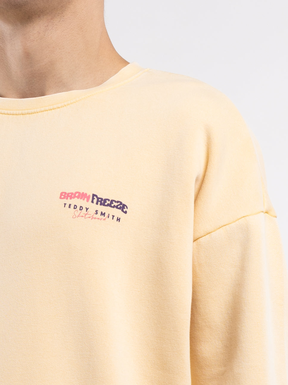 Teddy Smith S-Doriano RC sweat homme jaune paille molleton