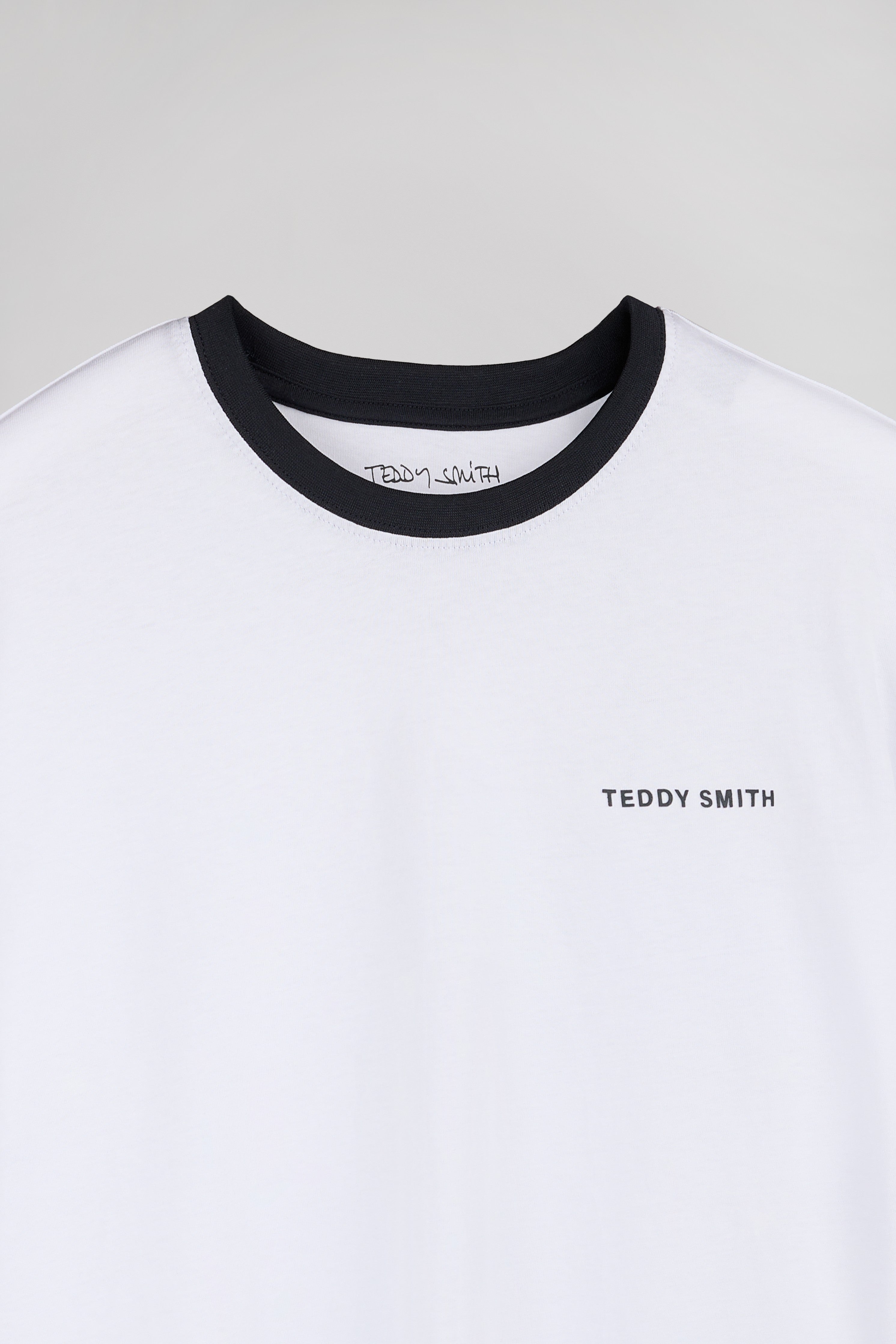TEDDY SMITH THE TEE 2 R t-shirt homme blanc contrasté