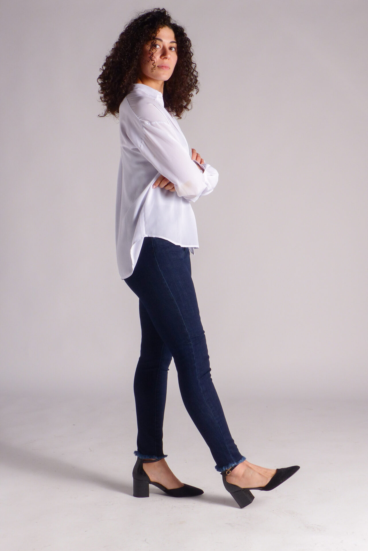 AA Spontané Skinny jean skinny bleu foncé effiloché stretch