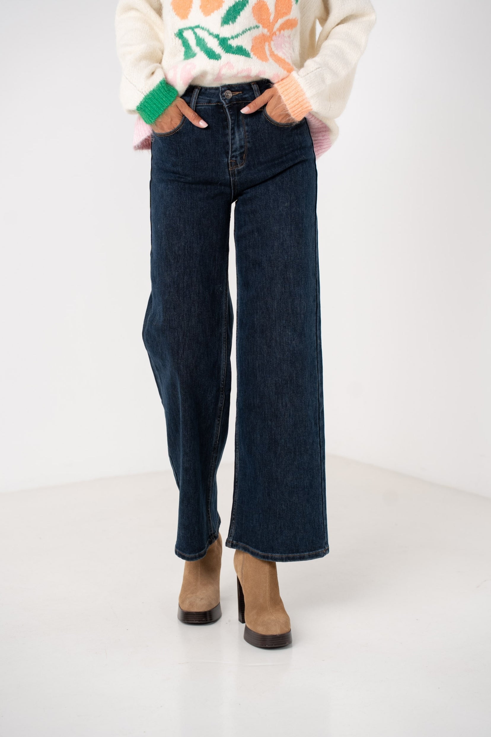 Maison Onado Garancia jean wide leg flare taille haute
