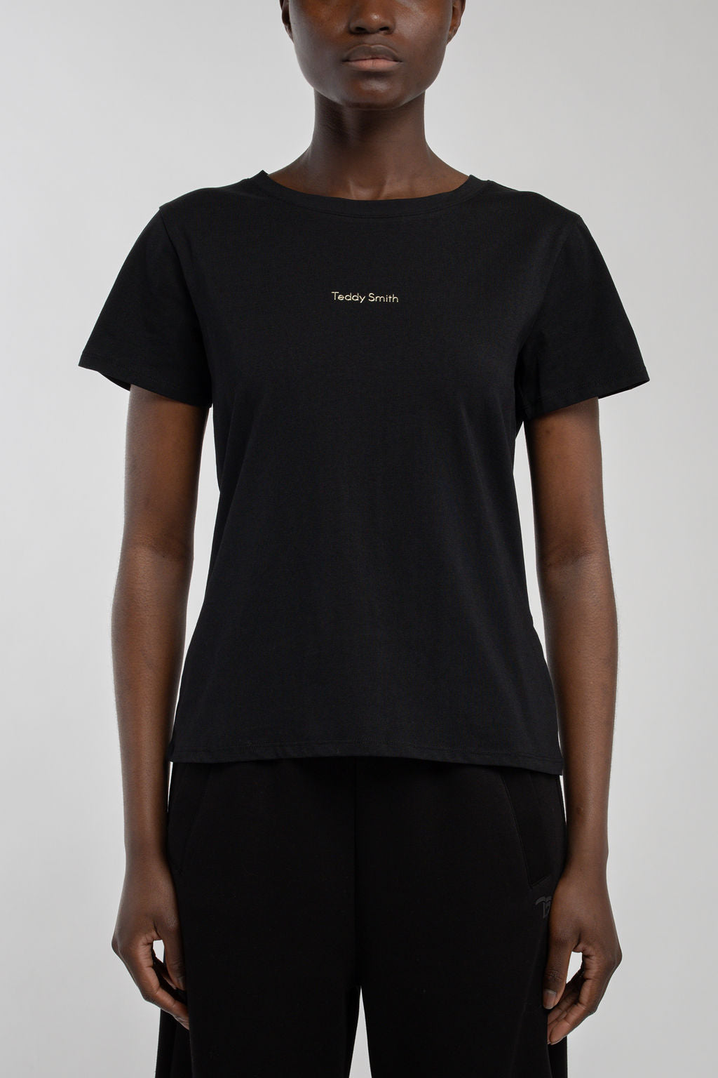 Teddy Smith T-Ribelle MC Noir t-shirt femme coton stretch