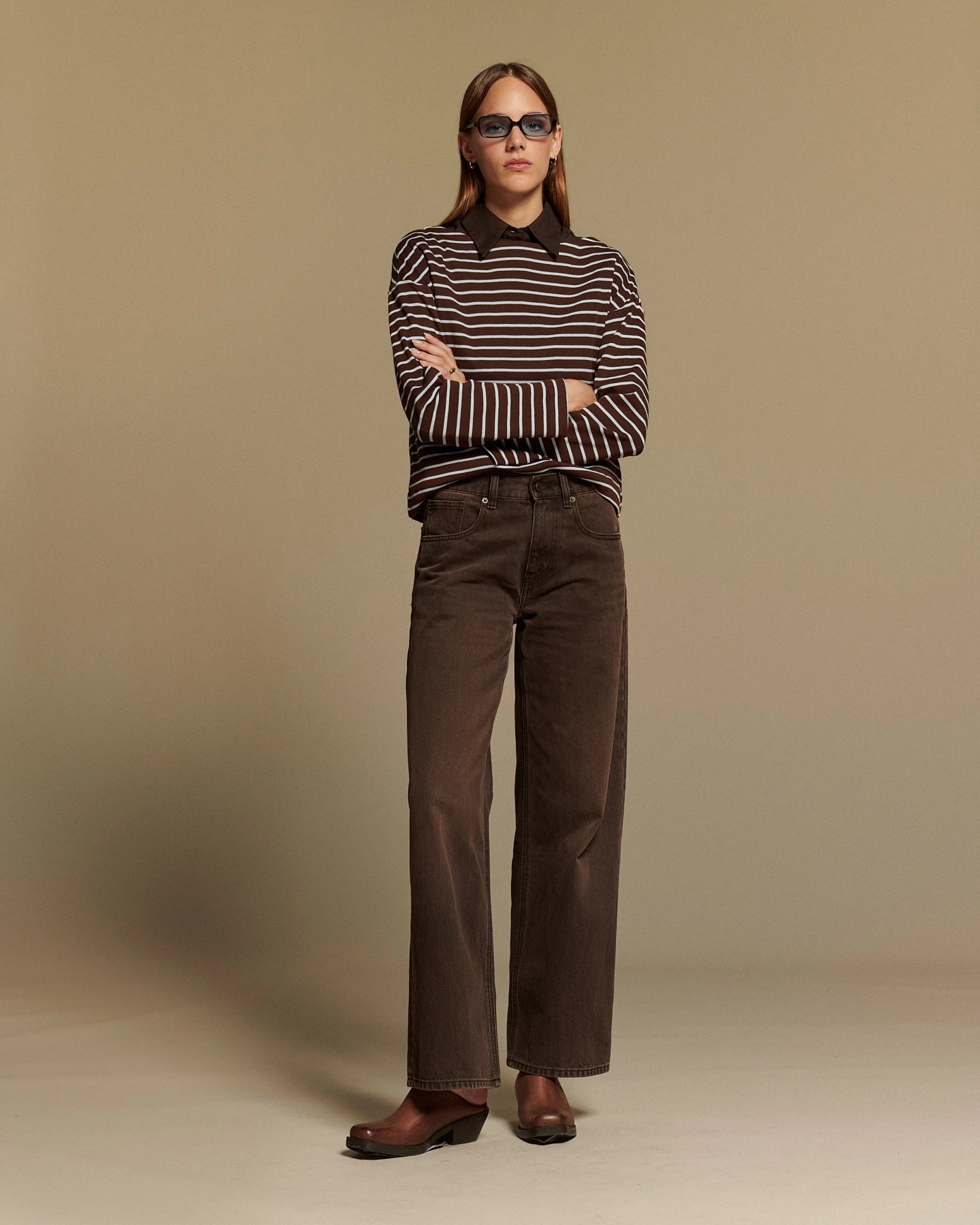 Labdip River Black Coffee jean large brun 100% coton