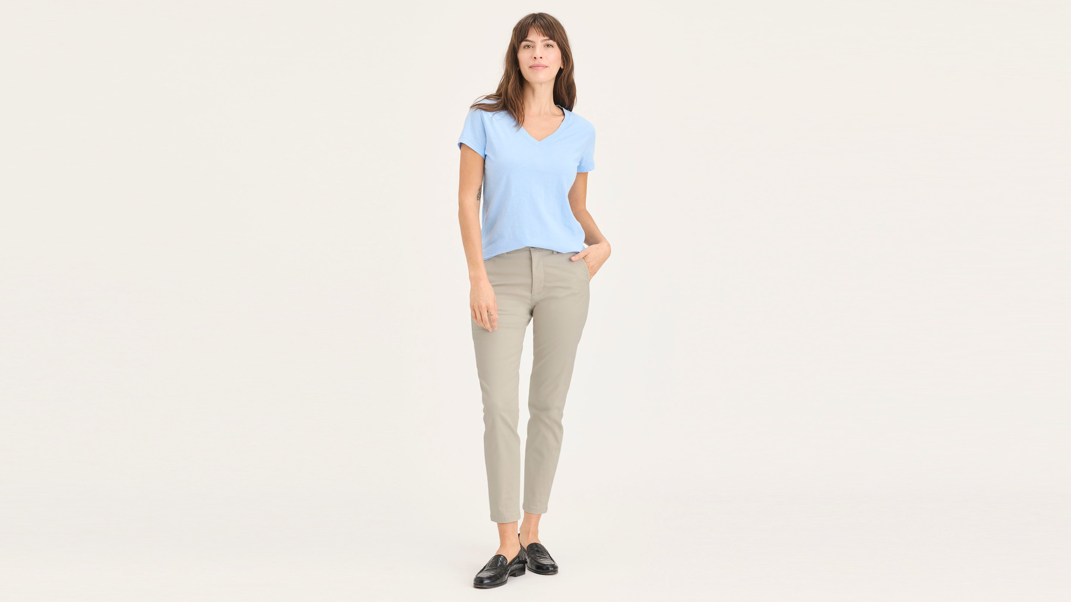 Dockers Weekend Skinny chino femme kaki sahara stretch