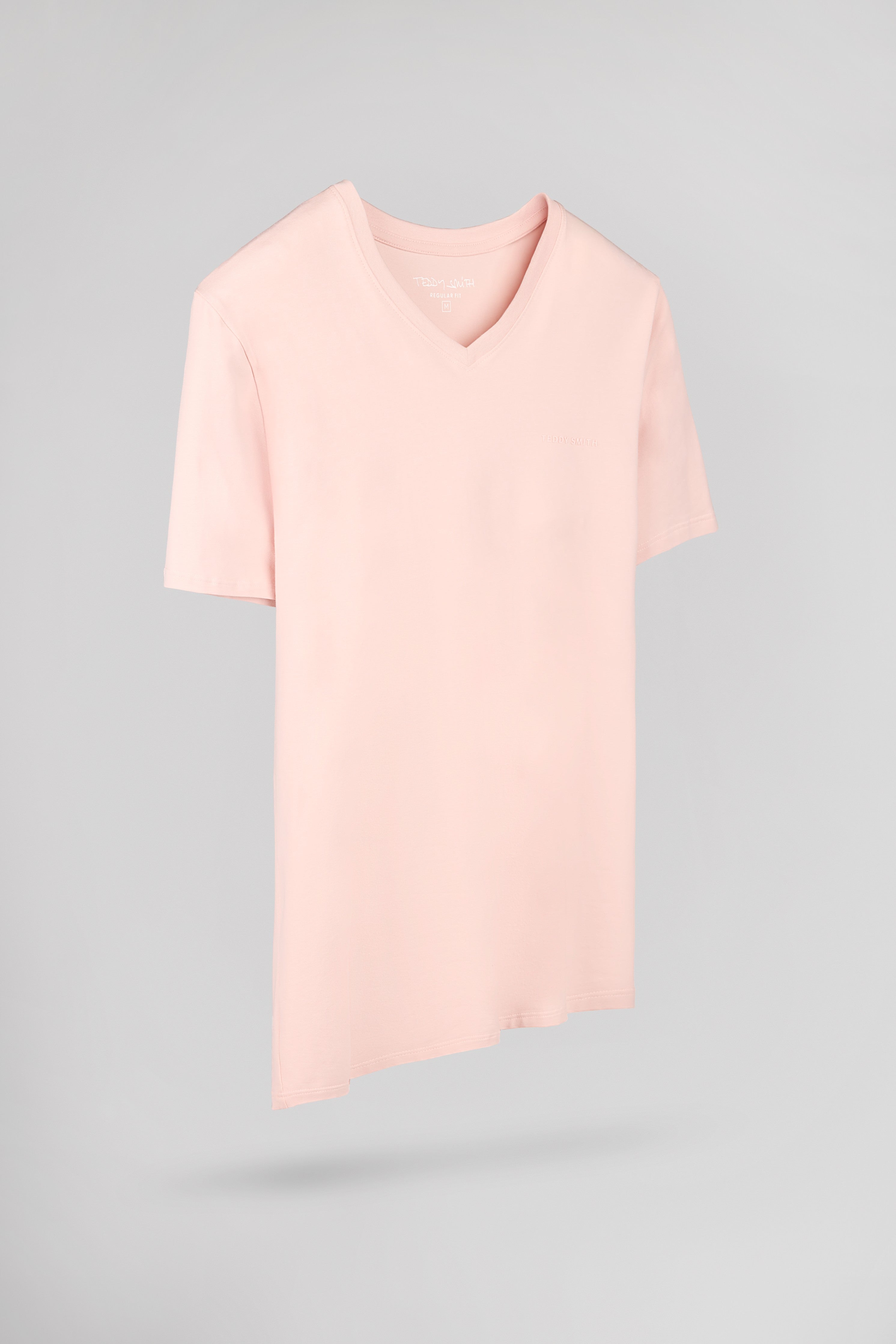 Teddy Smith Tawax 2 MC Rose Pastel t-shirt col V stretch