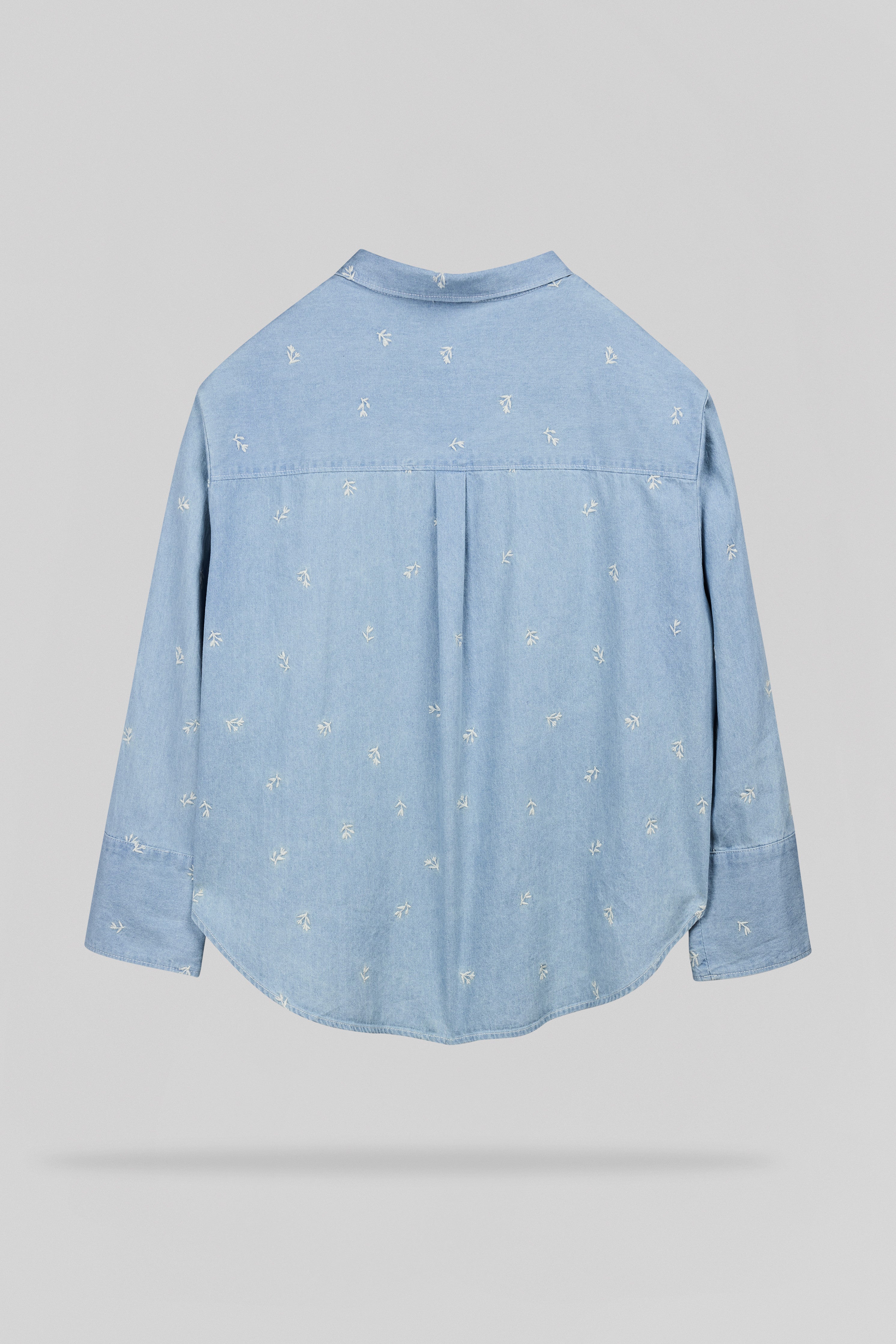 Teddy Smith C-Eliane ML chemise denim bleu clair brodée