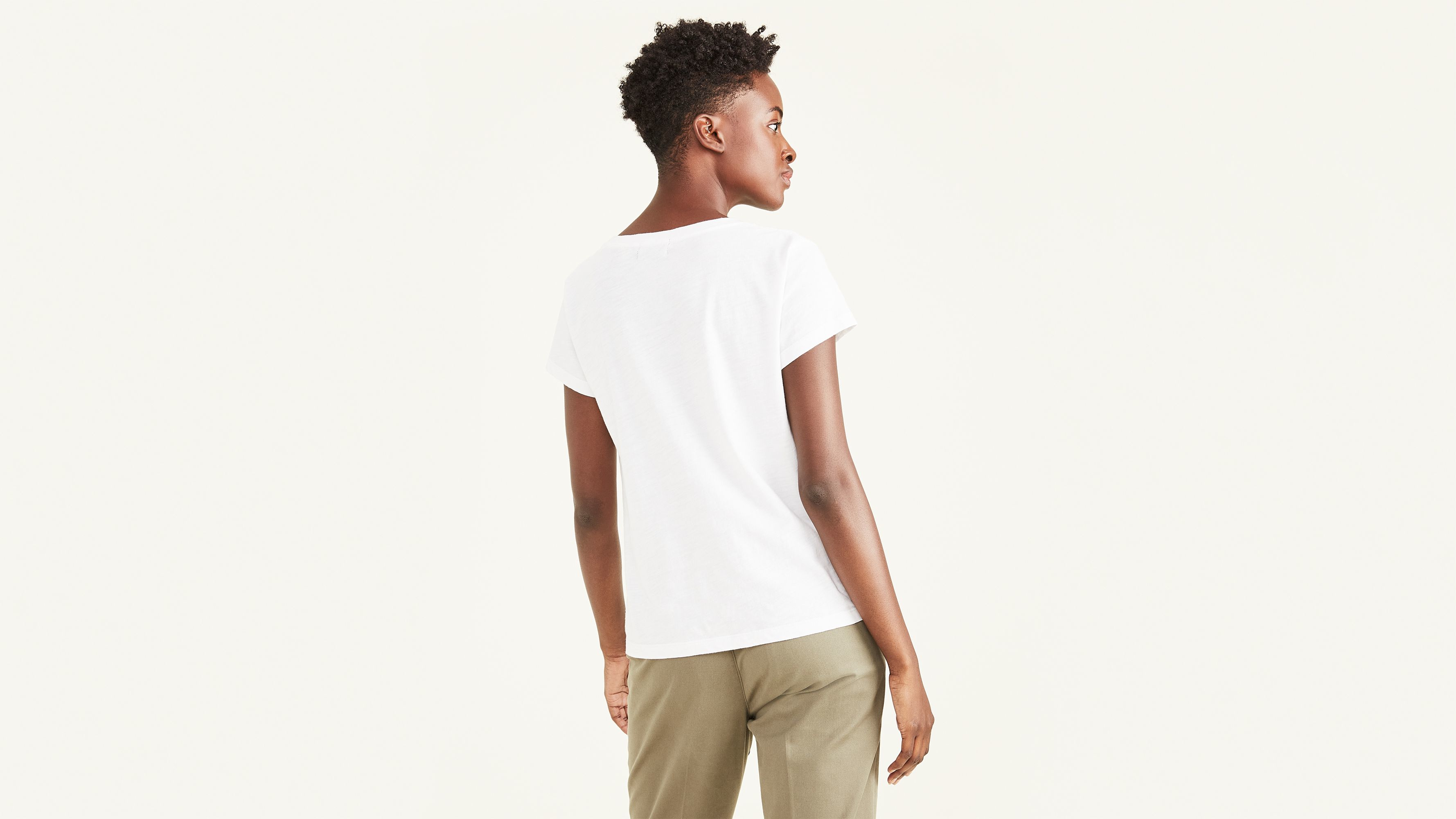 Dockers Favorite V-Neck t-shirt blanc col V femme