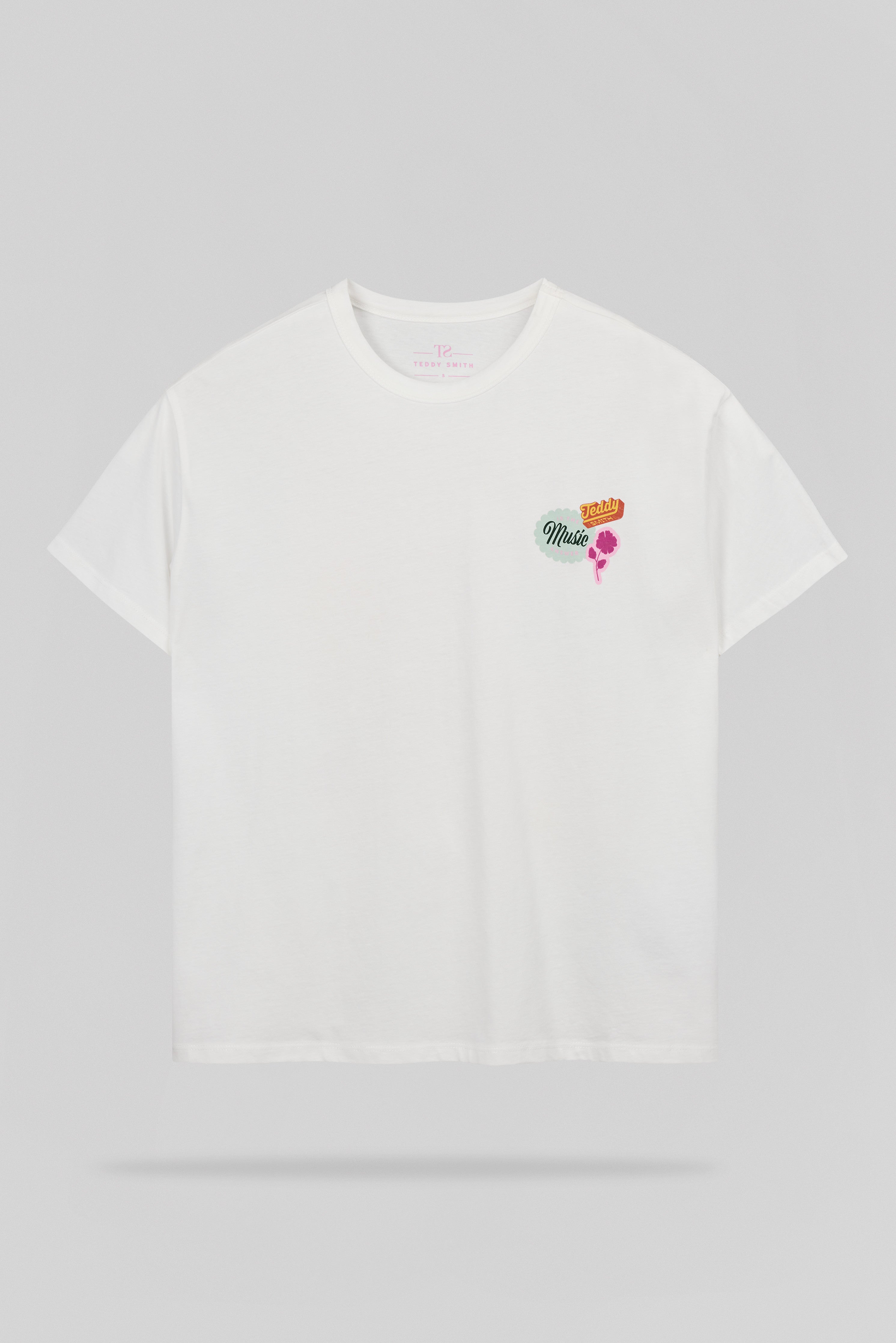 Teddy Smith T-Badge MC T-shirt Femme Blanc Oversize