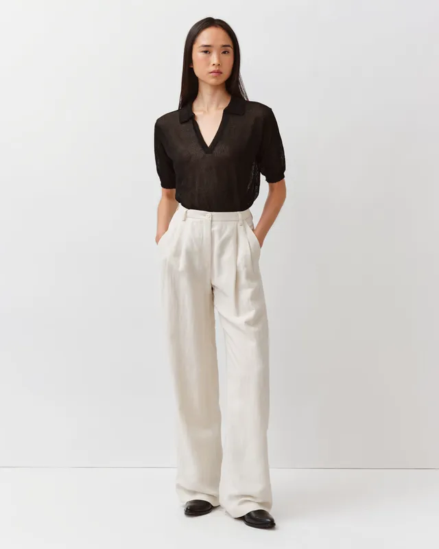 DIEGA Pavanao pantalon écru à pinces
