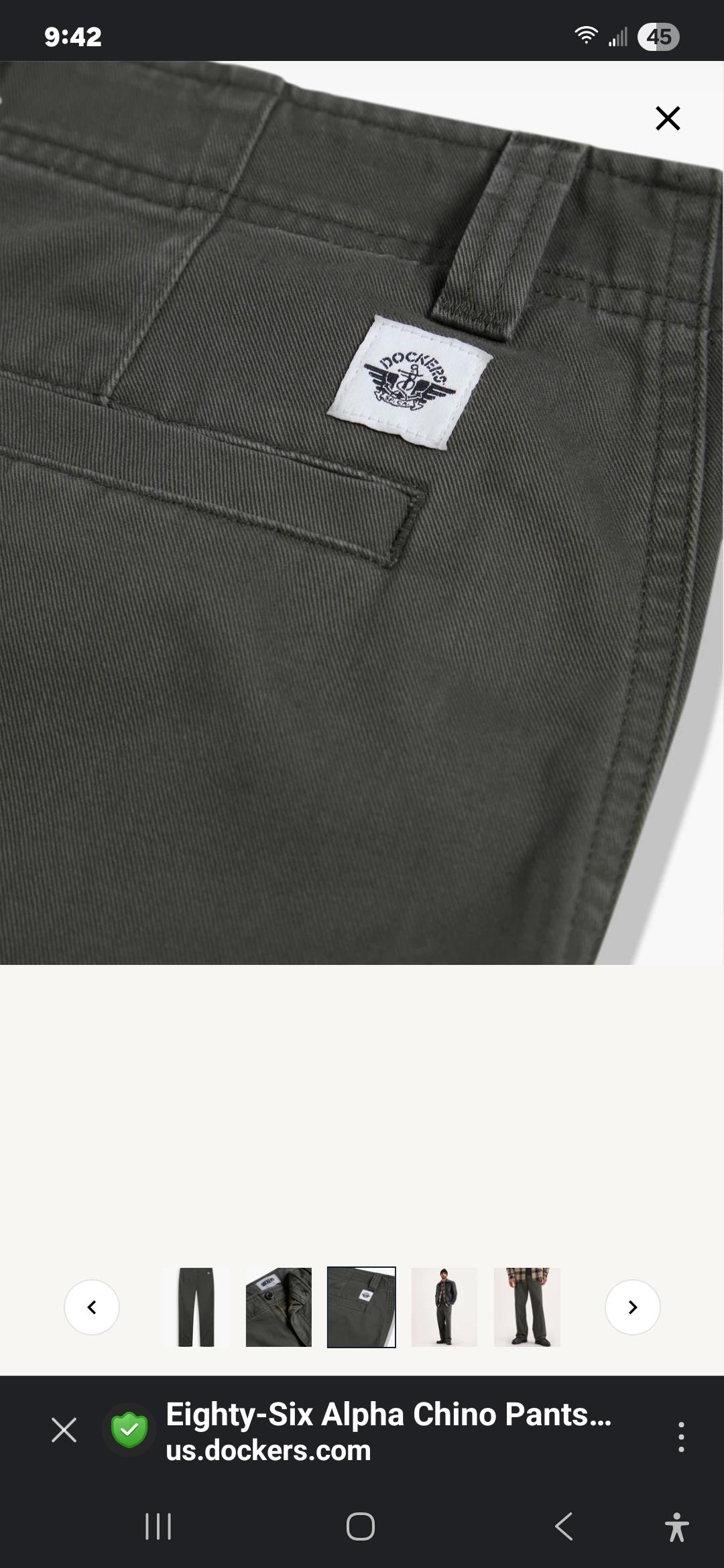 Dockers Eighty-Six Alpha chino loose vert chimera stretch