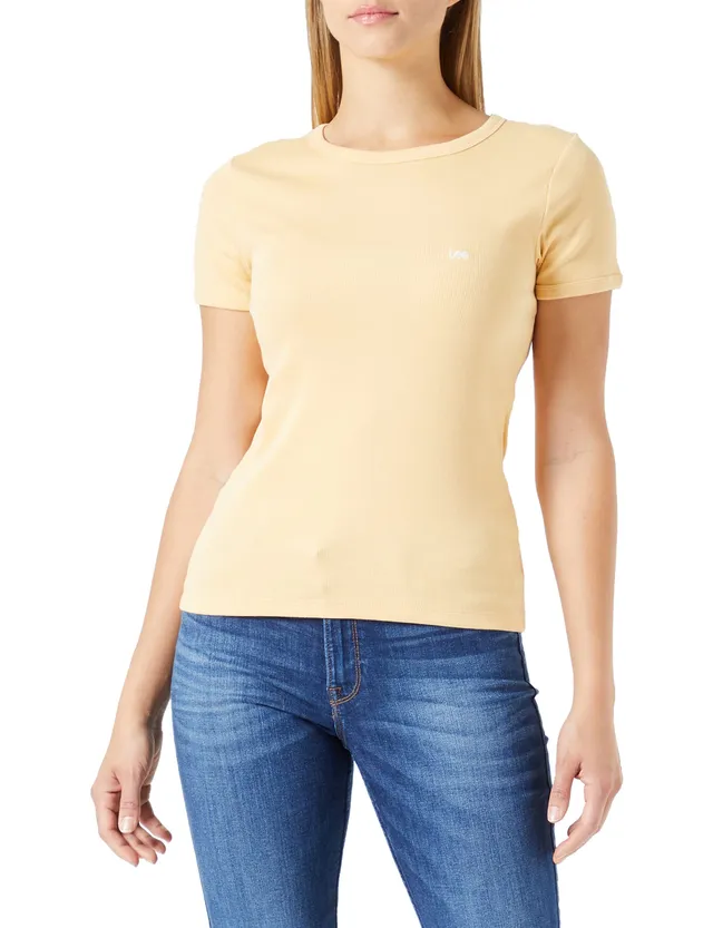 Lee Tea SS Rib t-shirt femme côtelé ajusté taille XL