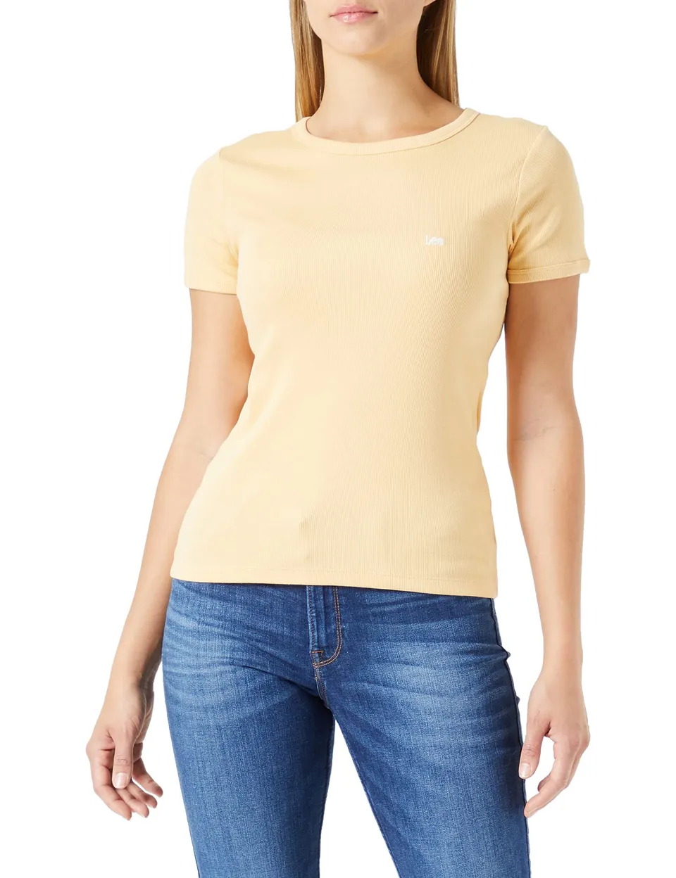 Lee Tea SS Rib t-shirt femme côtelé ajusté taille XL