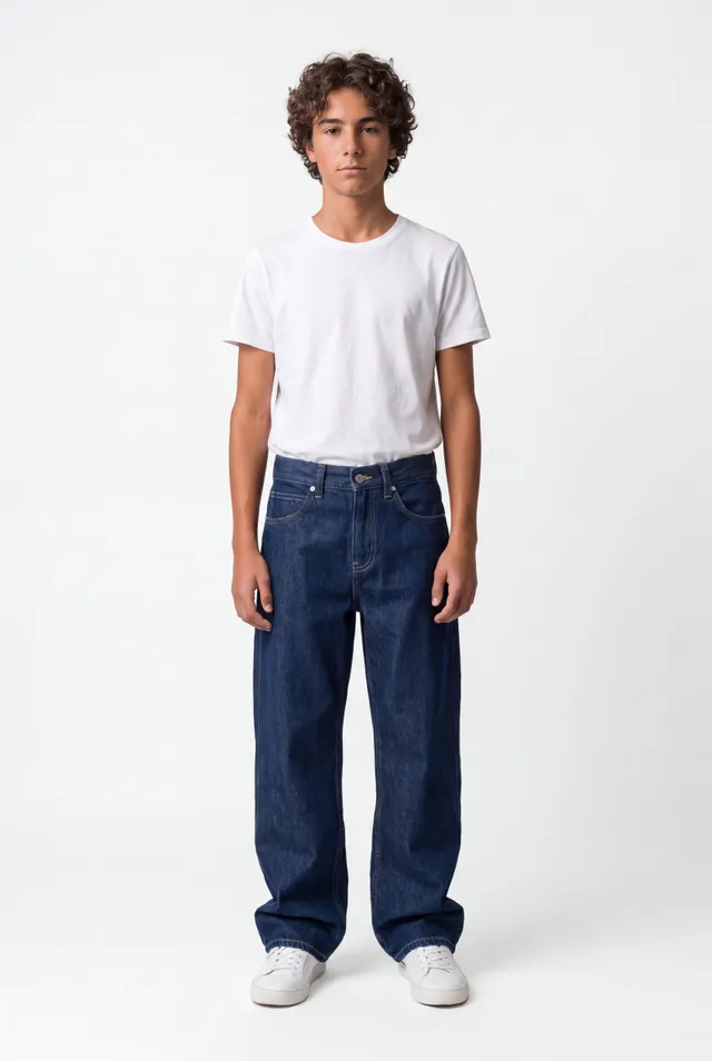 Teddy Smith Memphis Straigh jean dark blue garçon coton