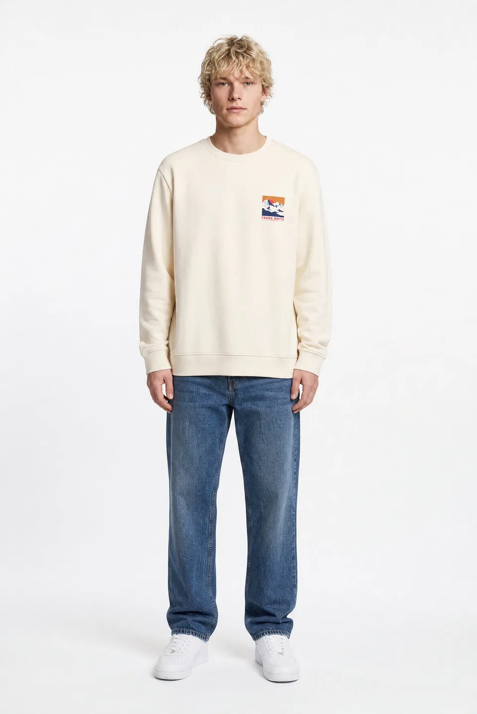 Teddy Smith S-Mountain RC sweat cream molleton homme