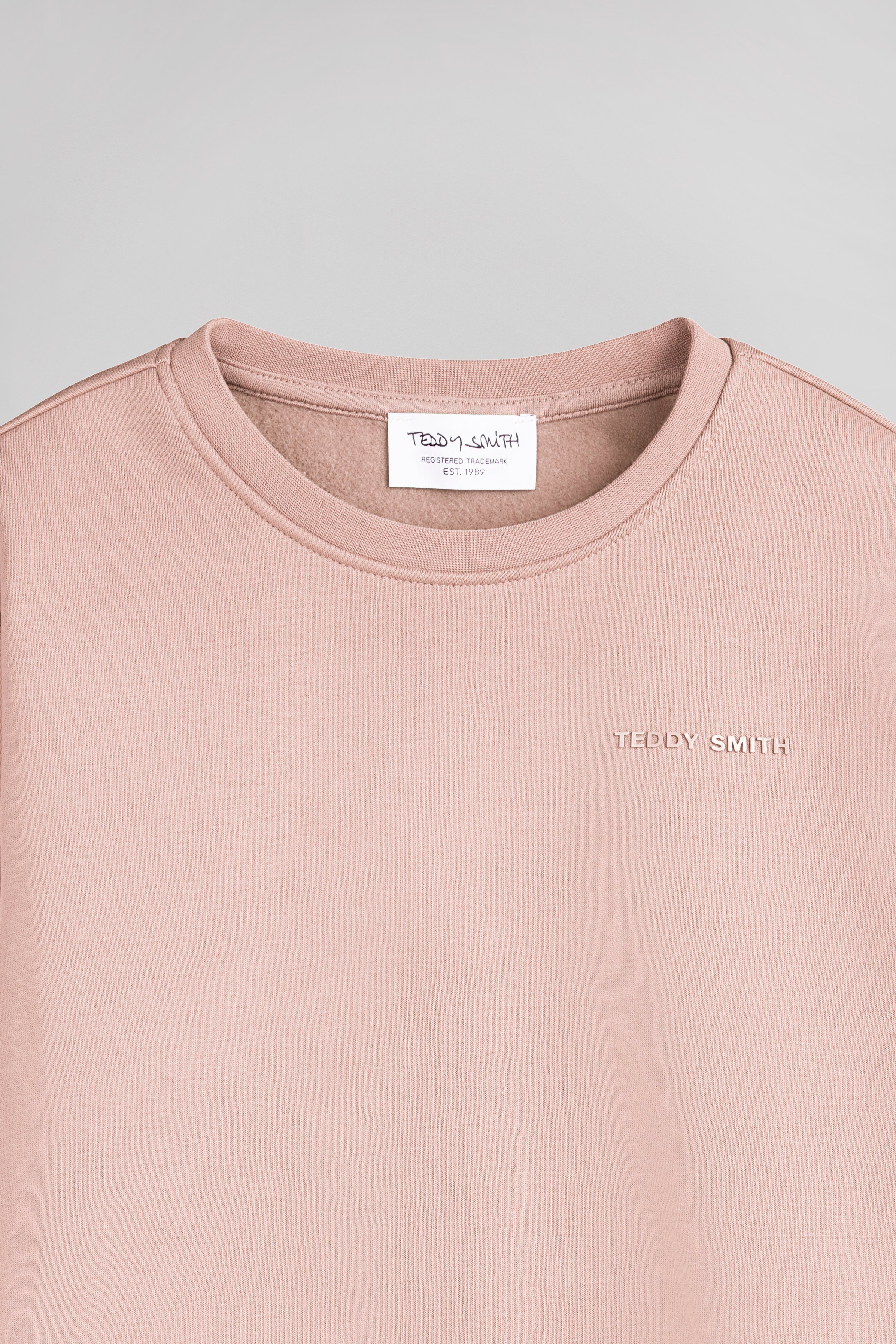 Teddy Smith S-Nark RC JR sweat rose pastel col rond